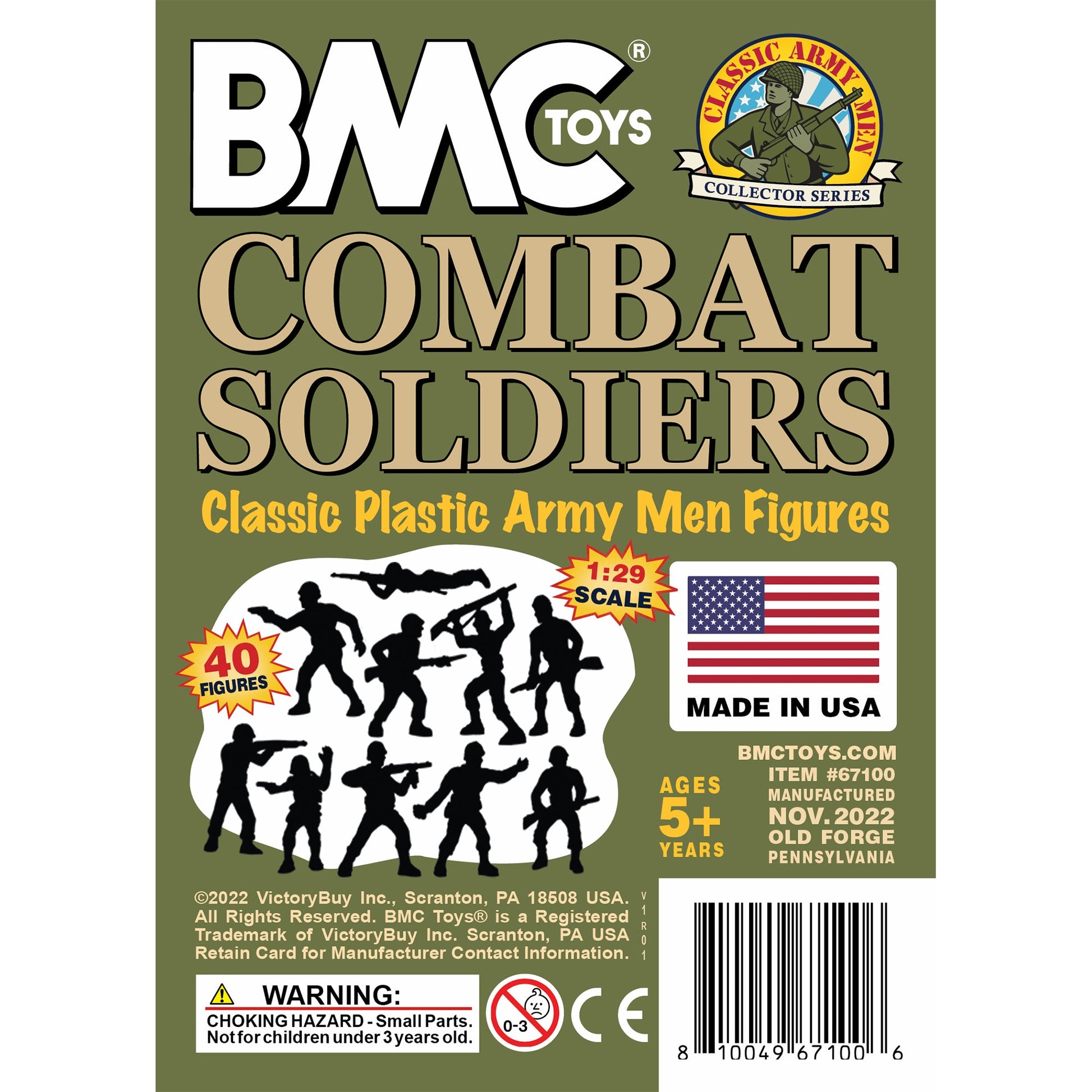 BMC Toys Lido Army Men OD Green Insert Art