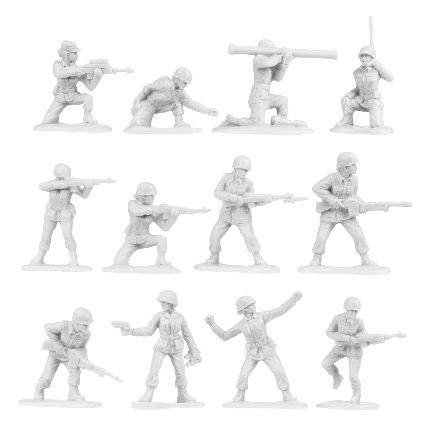 BMC Toys Plastic Army Women White Color Combat Figures Close Up