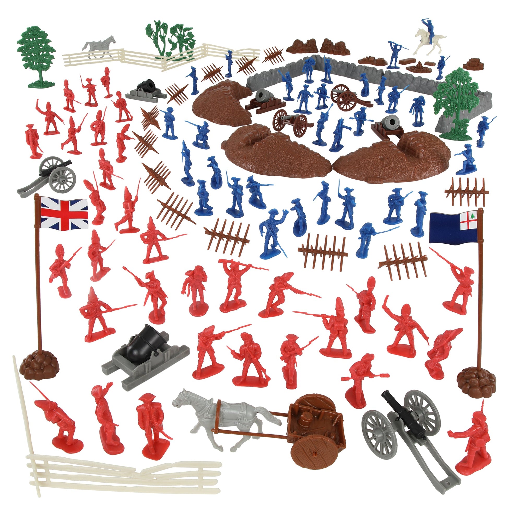 BMC Toy American Revolutionary War Battle of Bunker Hill Breed's Hill 115 piece Plastic Army Men Boxed Playset