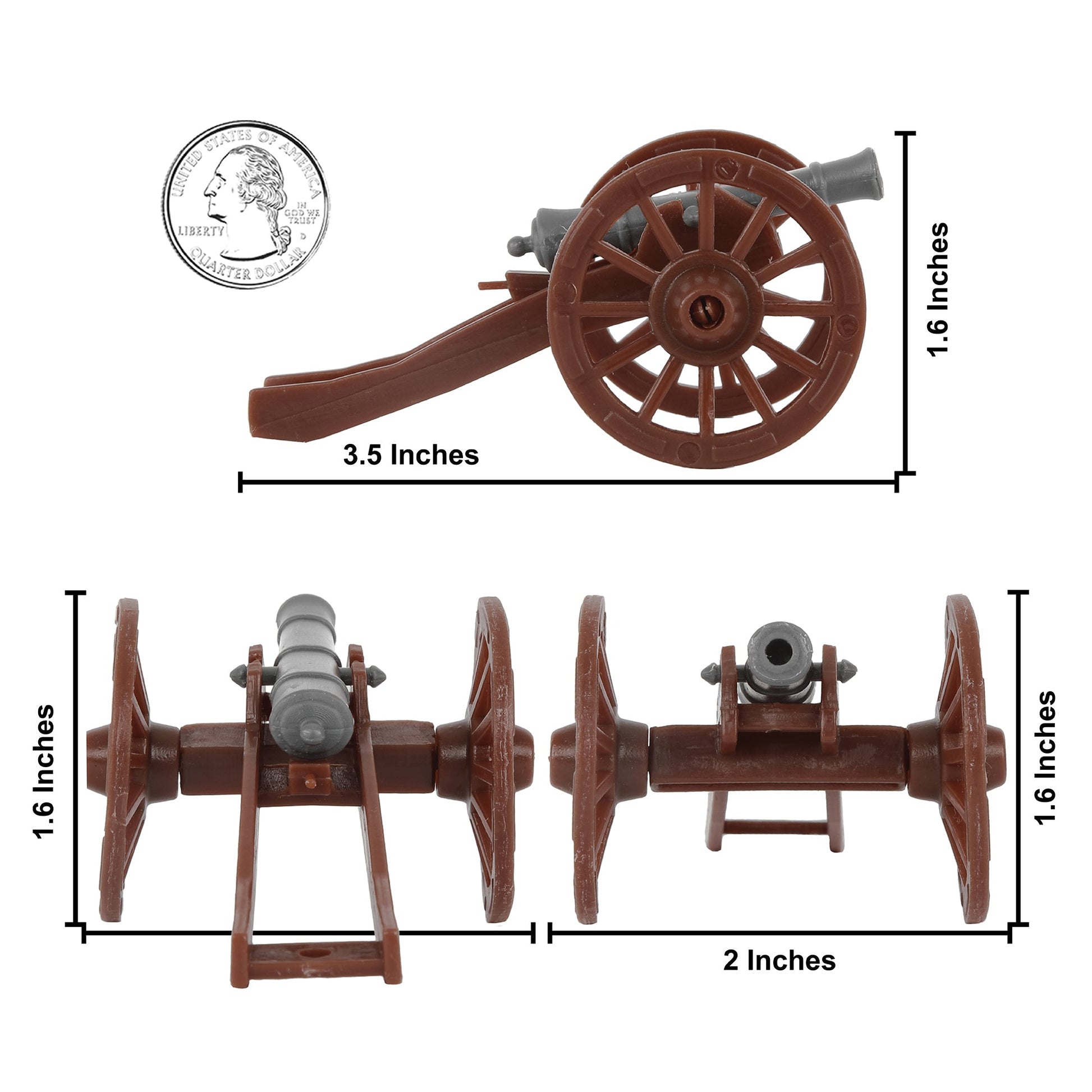 BMC Toys American Revolutionary War Cannon Accessories Brown and Charcoal-Gray Color Scale Image