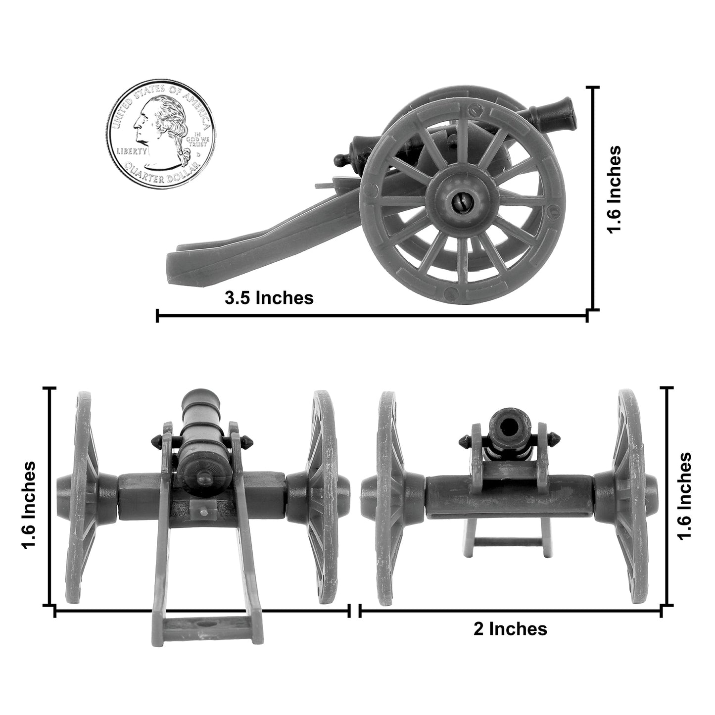 BMC Toys American Revolutionary War Cannon Accessories Gray and Black Color Scale Image