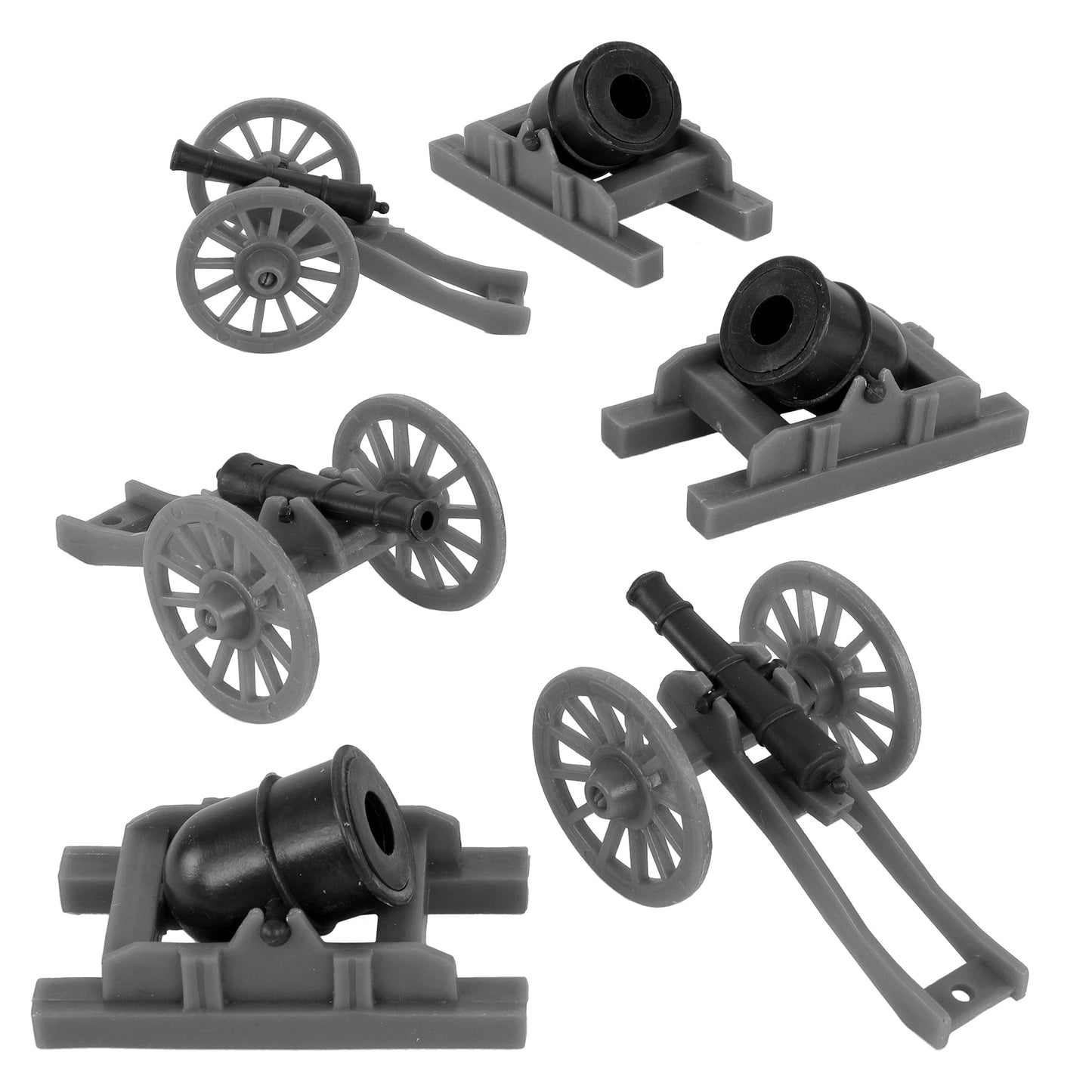 BMC Toys American Revolutionary War Cannon and Mortar Accessories Gray and Black Color 6pc Main Image