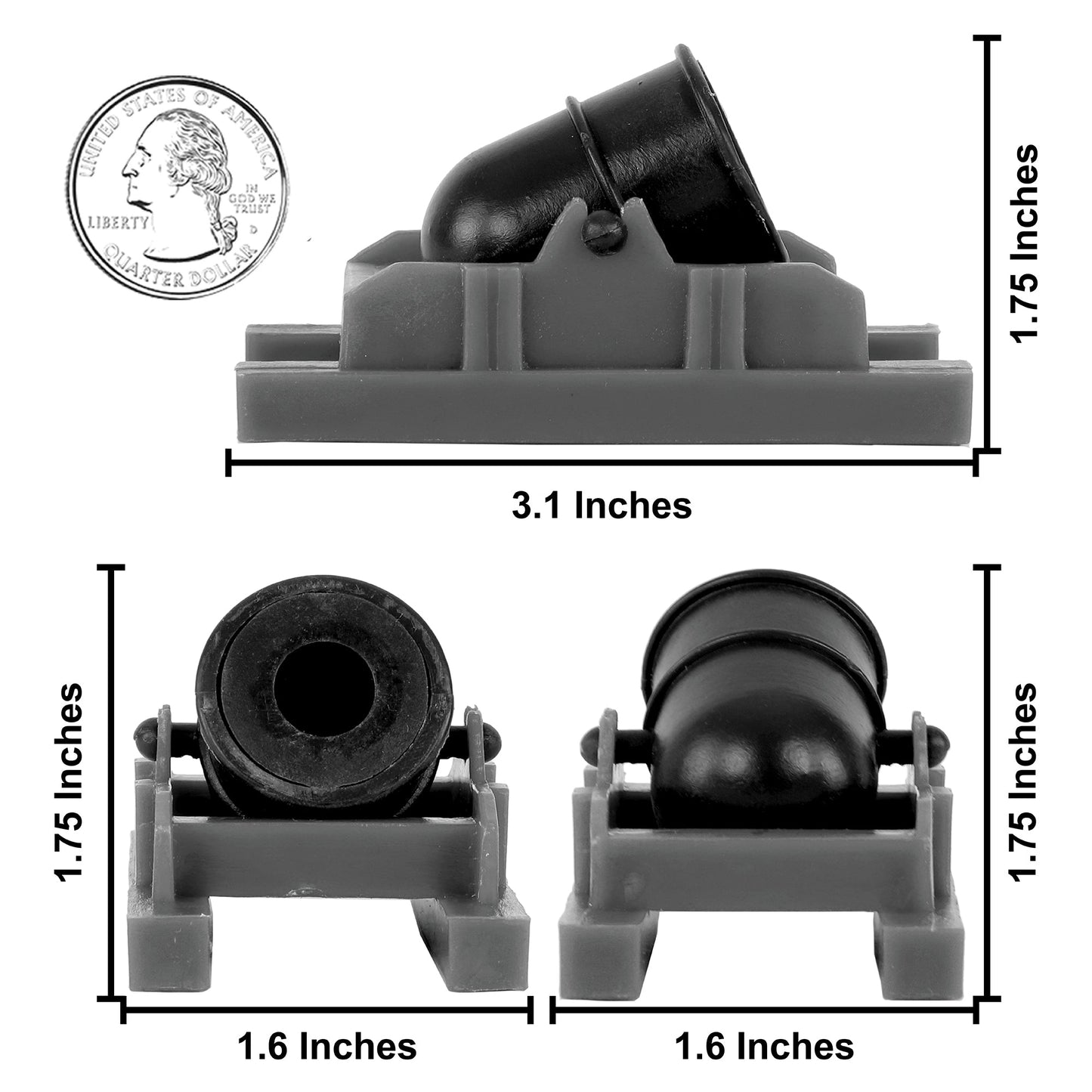 BMC Toys American Revolutionary War Mortar Accessories Gray and Black Color Scale Image