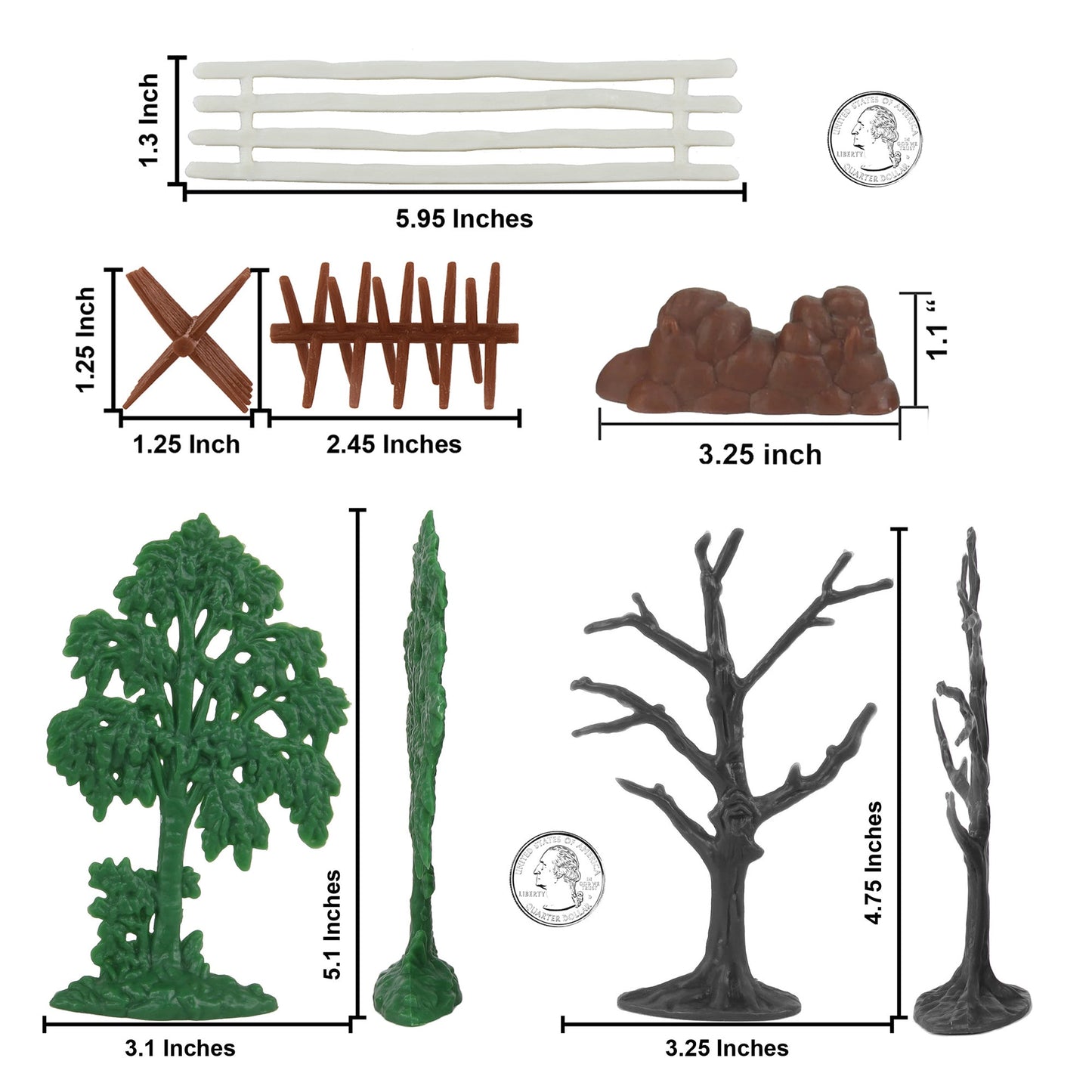 BMC Toy American Revolutionary War Battle of Bunker Hill Breed's Hill 115 piece Plastic Army Men Boxed Playset Trees and Accessories Scale 