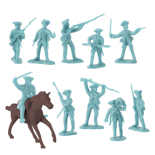 BMC Toys American Revolutionary War Battle of White Plains Powder-Blue Colonial Artillery Crew Close Up View