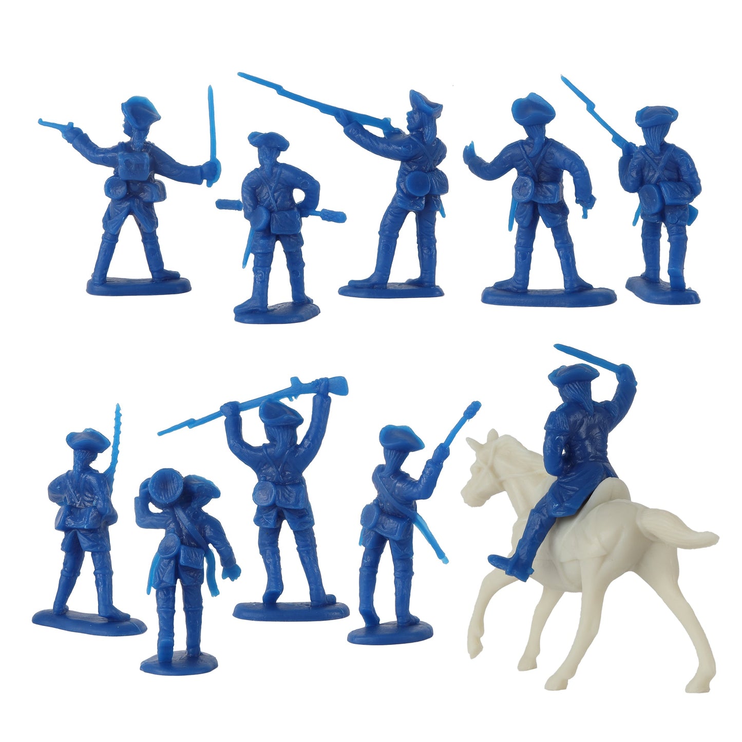 BMC Toys American Revolutionary War Battle of Yorktown Blue Colonial Artillery Crew Close Up Back View