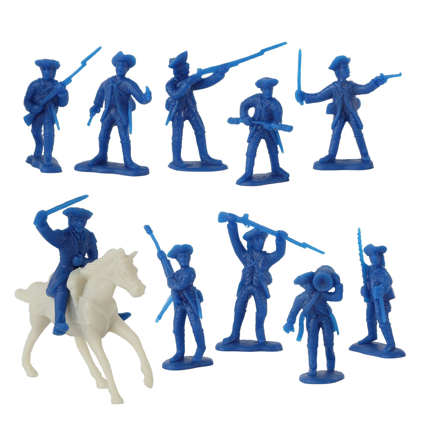 BMC Toys American Revolutionary War Battle of Yorktown Blue Colonial Artillery Crew Close Up View