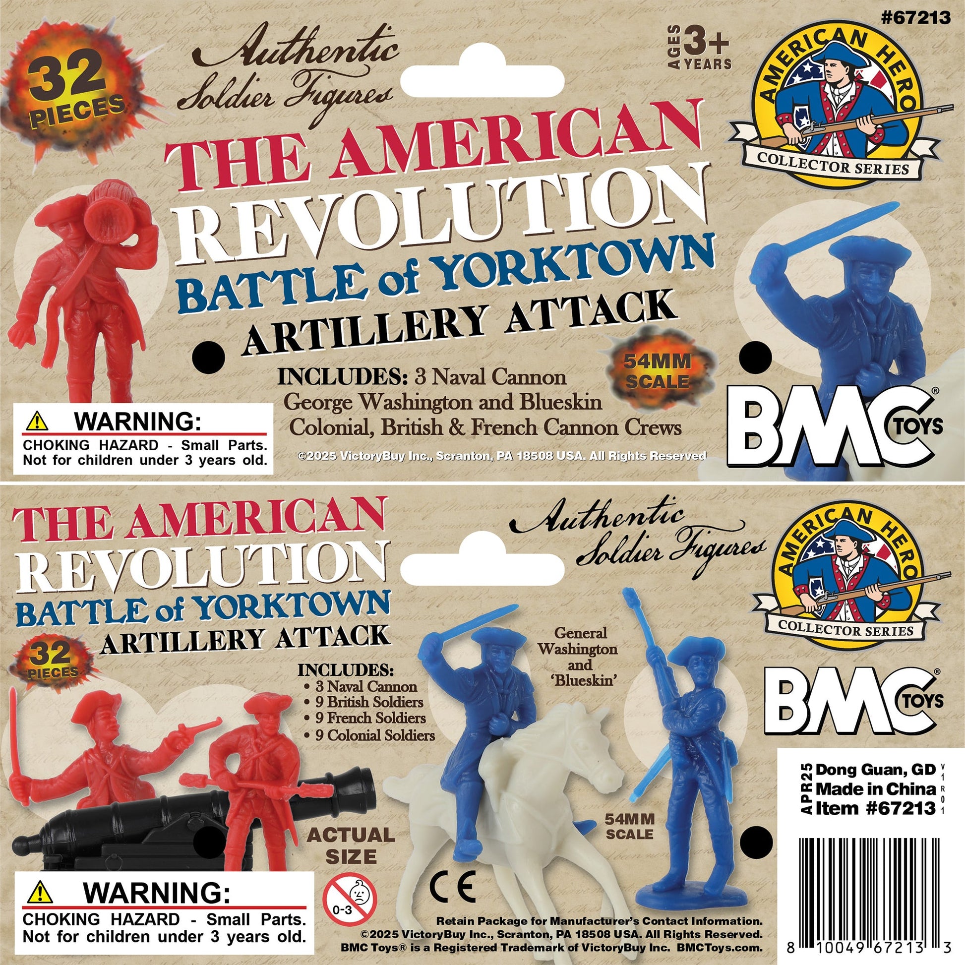 BMC Toys American Revolutionary War Battle of Yorktown Artillery Attack 32pc Set Header Card Art