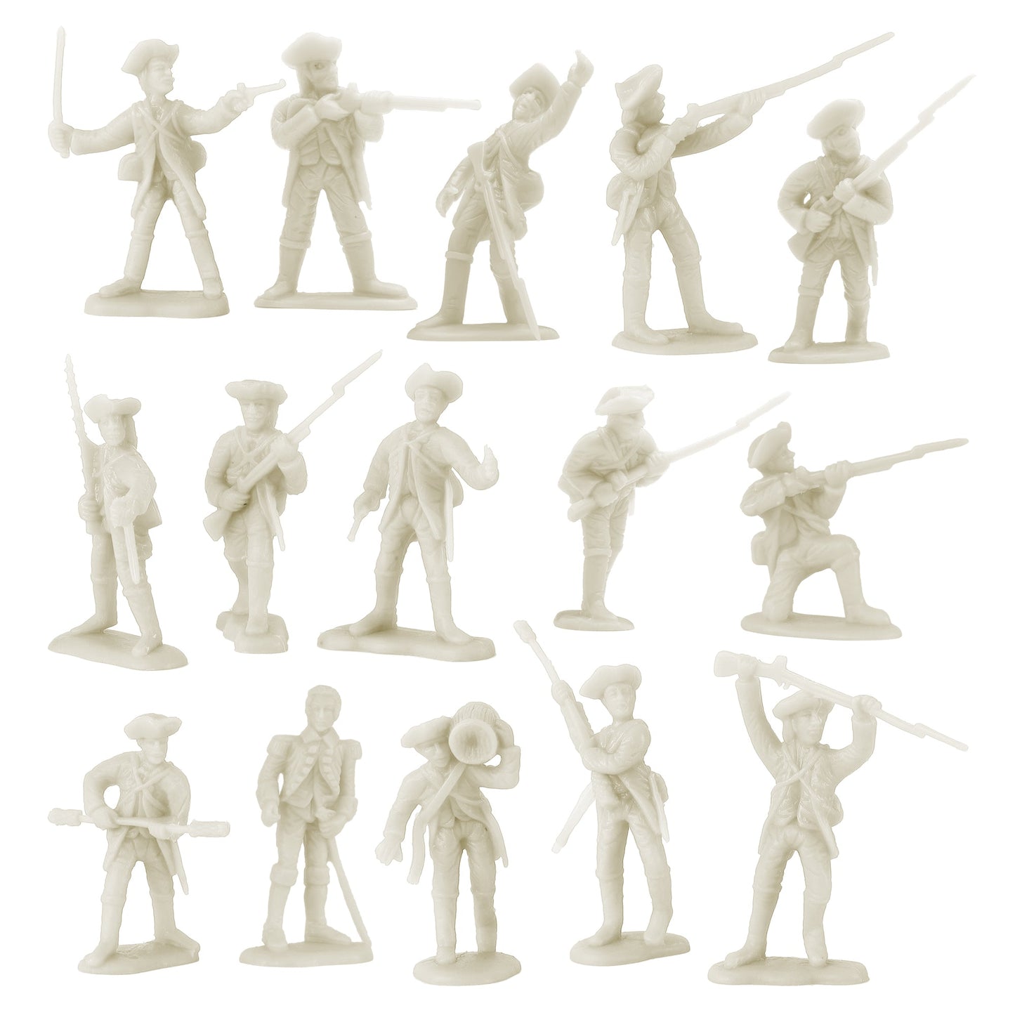 BMC American Revolutionary War Battle of Yorktown 208 Piece Boxed Playset Antique-White Color French Solider Figures Close Up