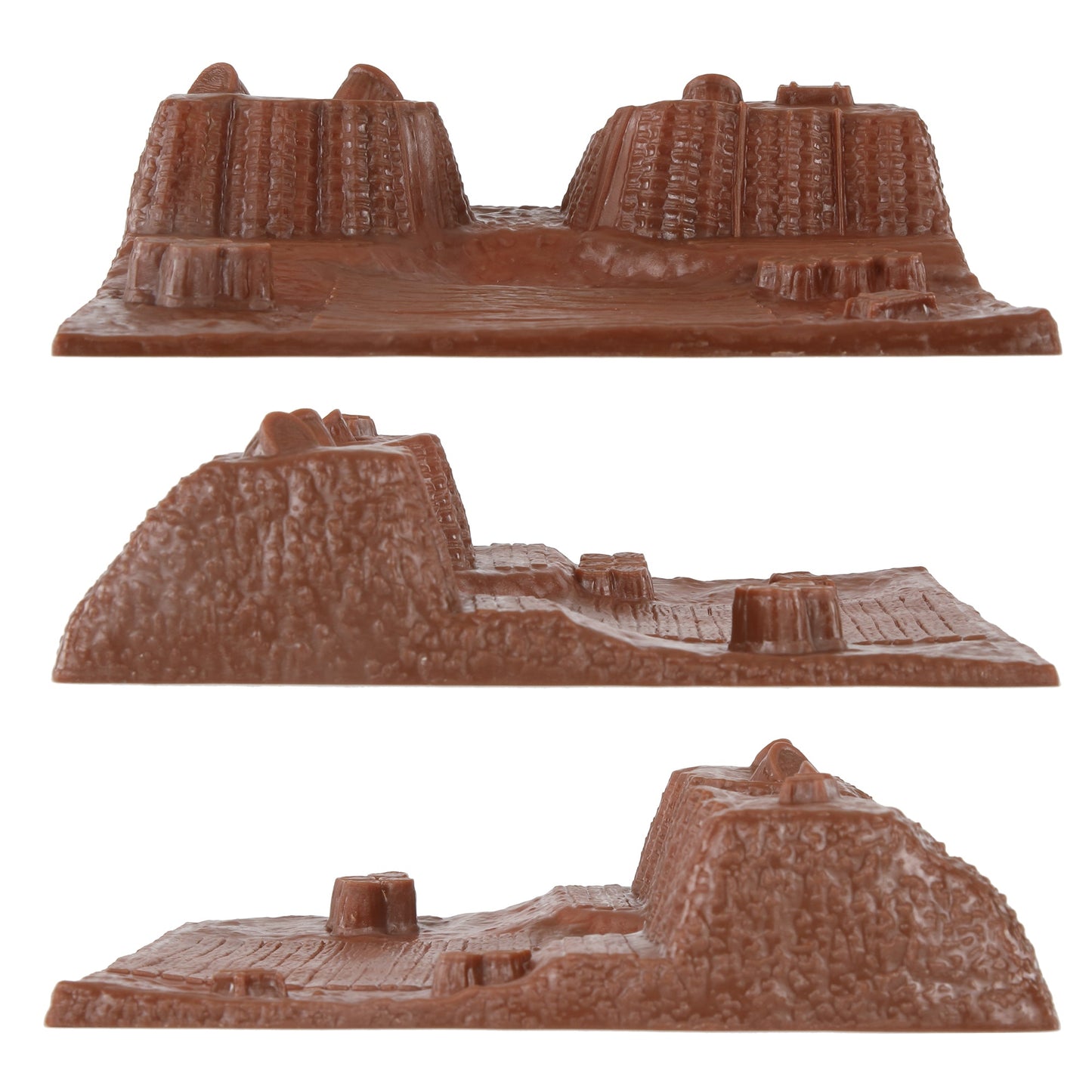 BMC Toys American Revolutionary War Battle of Yorktown Brown Color Redoubt Terrain Side Views