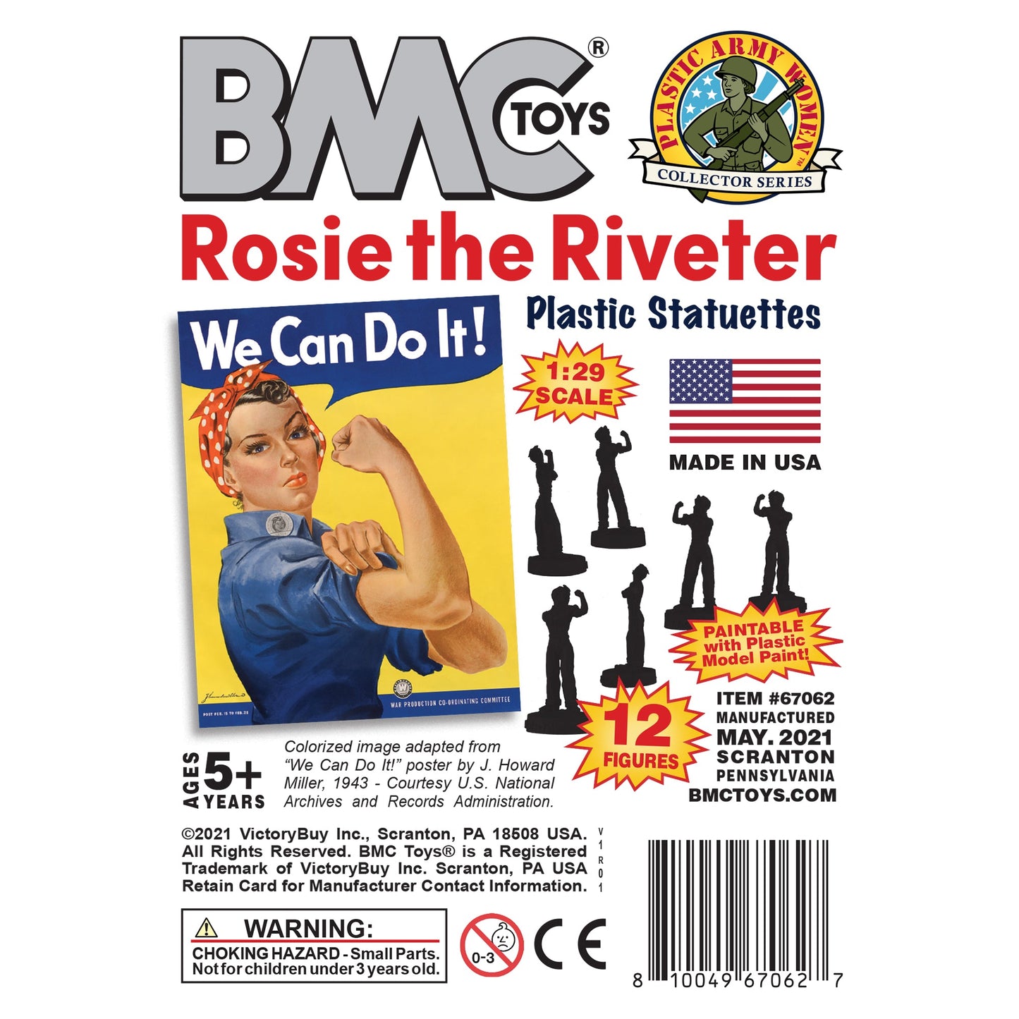 BMC Toys Rosie Riveter Paintable Insert Art Card