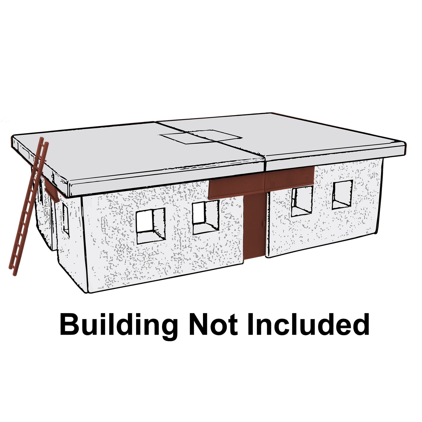 BMC WW2 Blockhouse Bunker Doors Signs Ladders Brown Plastic Army Men Playset Accessories Brown