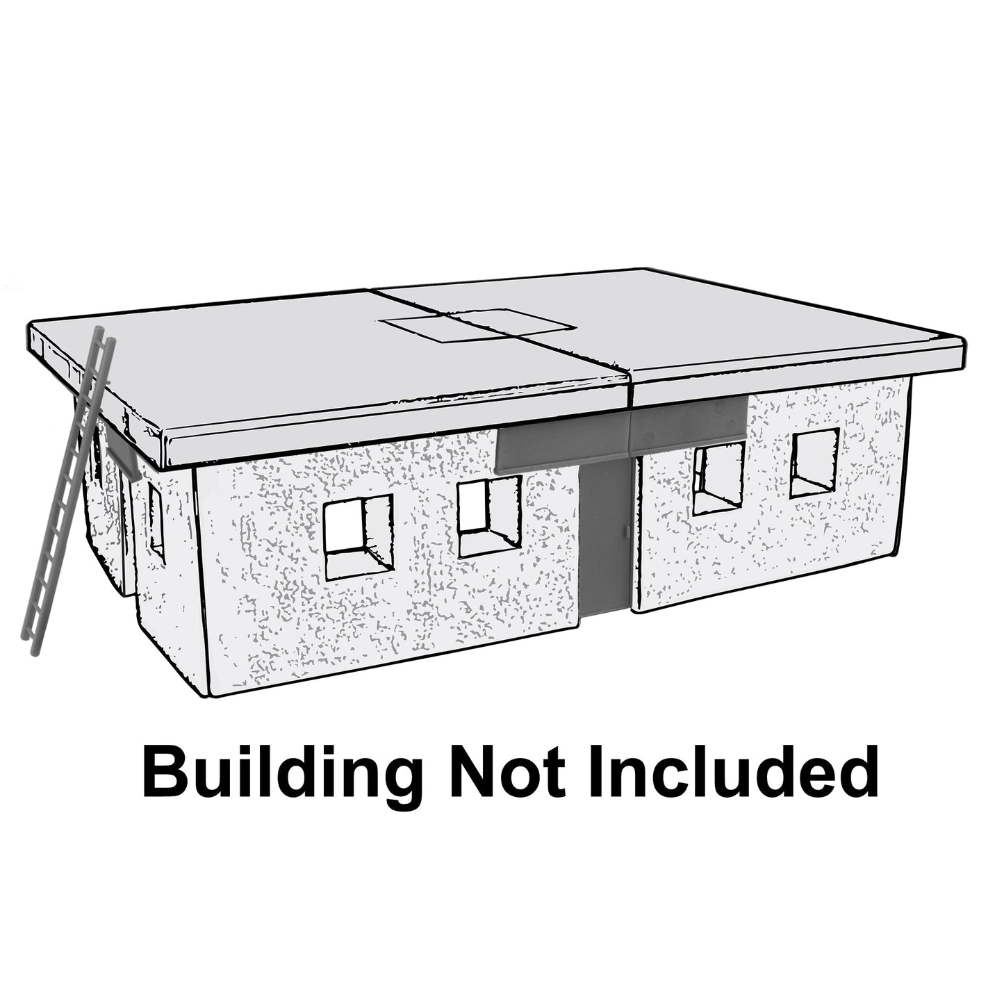 BMC WW2 Blockhouse Bunker Doors Signs Ladders Gray Plastic Army Men Playset Accessories Illustration