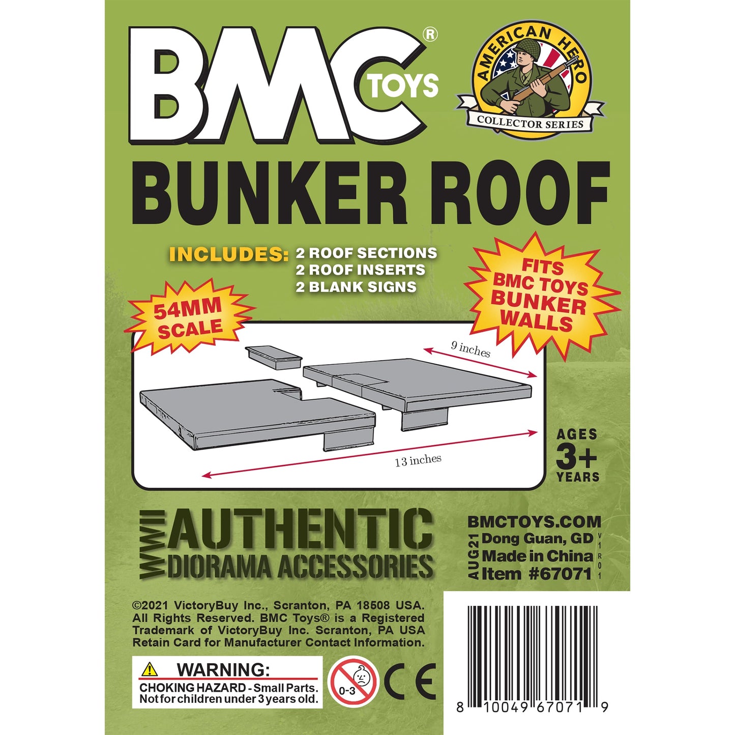 BMC Toys WW2 D-Day Bunker Roof Gray Insert Art Card