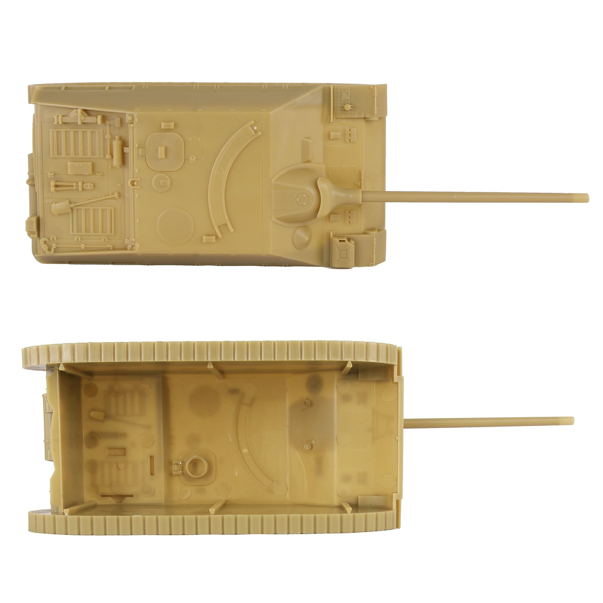 BMC Toys WW2 Jagdpanzer German Tank Destroyer Tan Top and Bottom Views