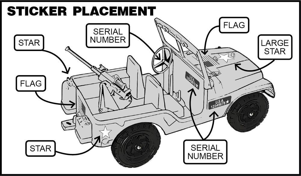 Tim Mee Toy Big Jeep Olive Sticker Illustration
