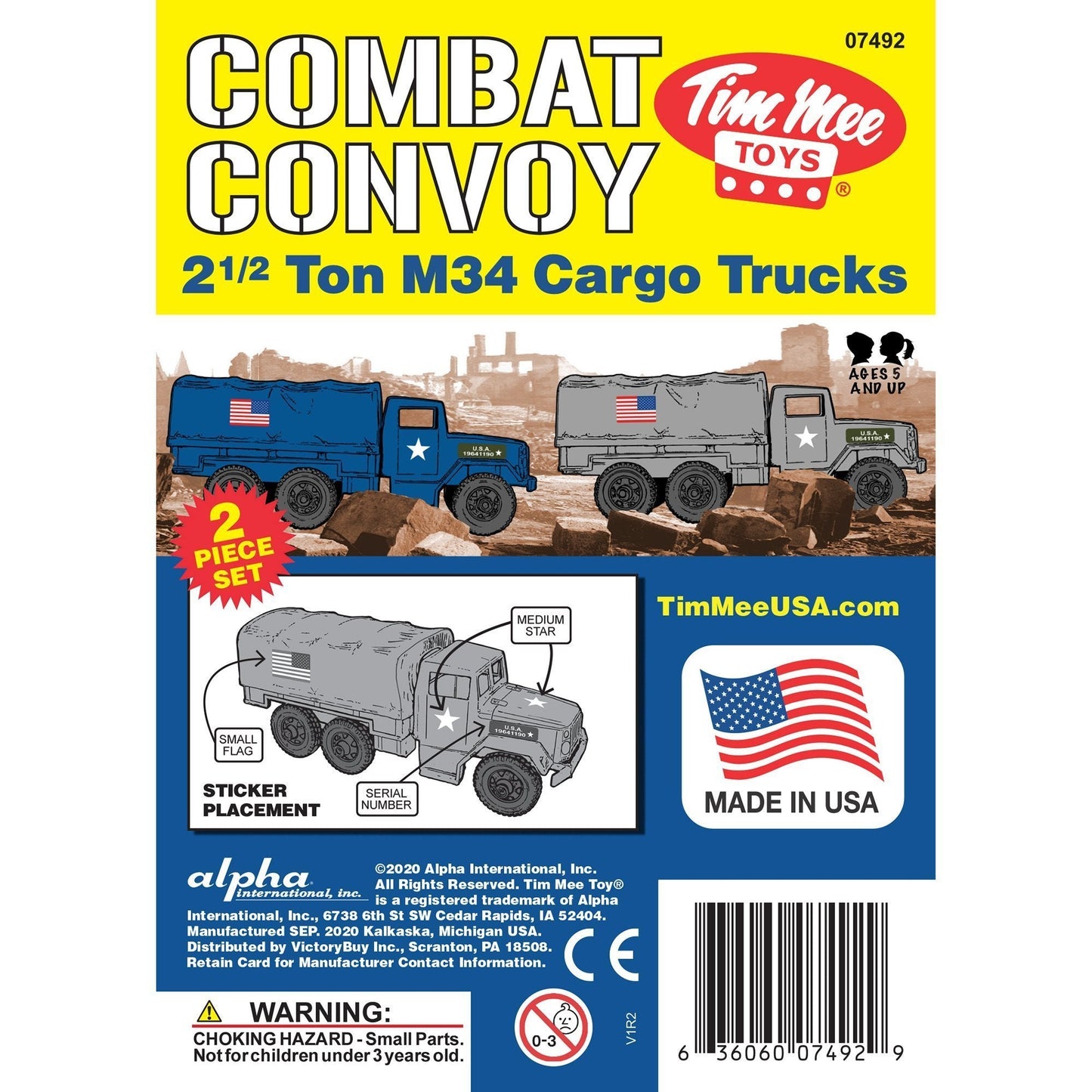 Tim Mee Toy Cargo Truck Blue Gray Insert Art Card