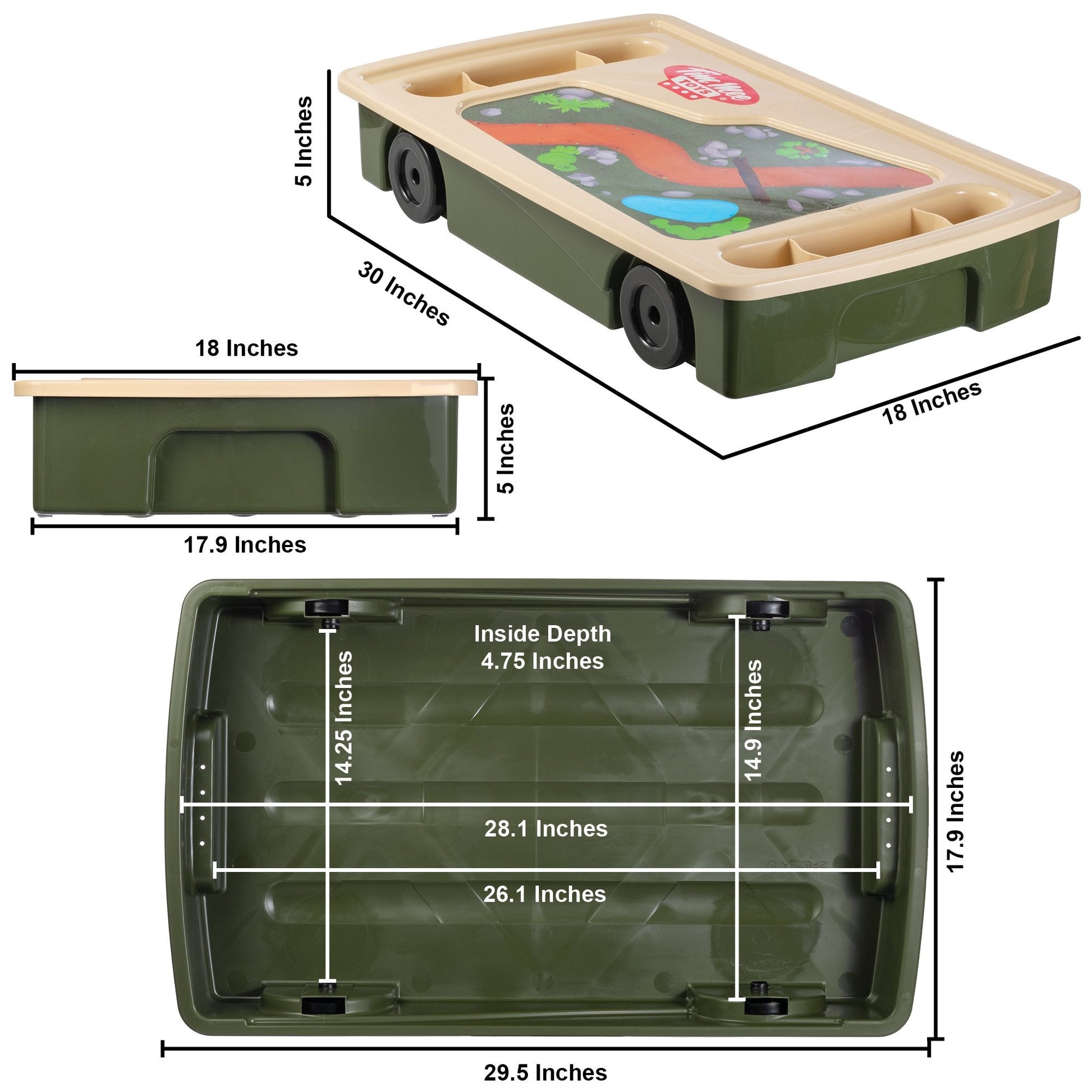 Tim Mee Toy Container Underbed Olive Scale