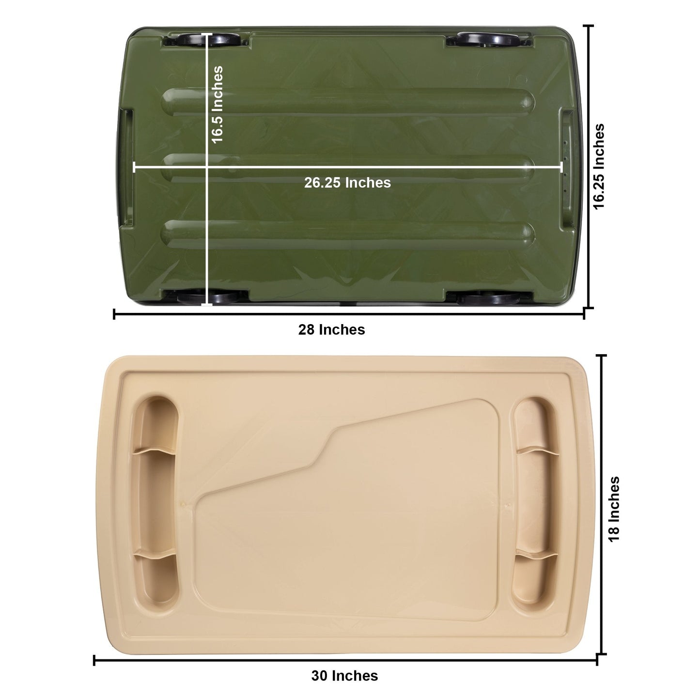 Tim Mee Toy Container Underbed Olive Top Bottom Scale