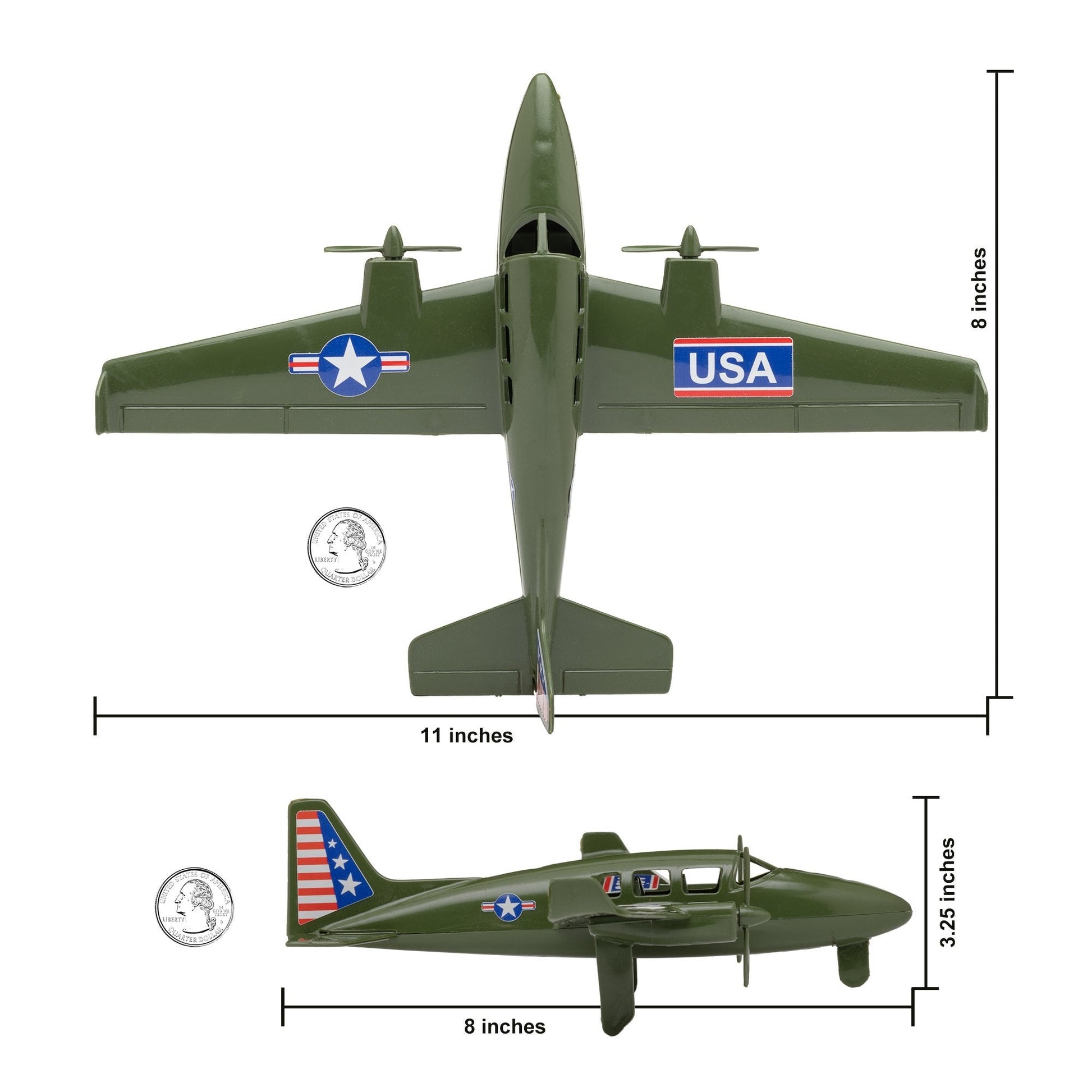 Tim Mee Toy Plane Olive Scale