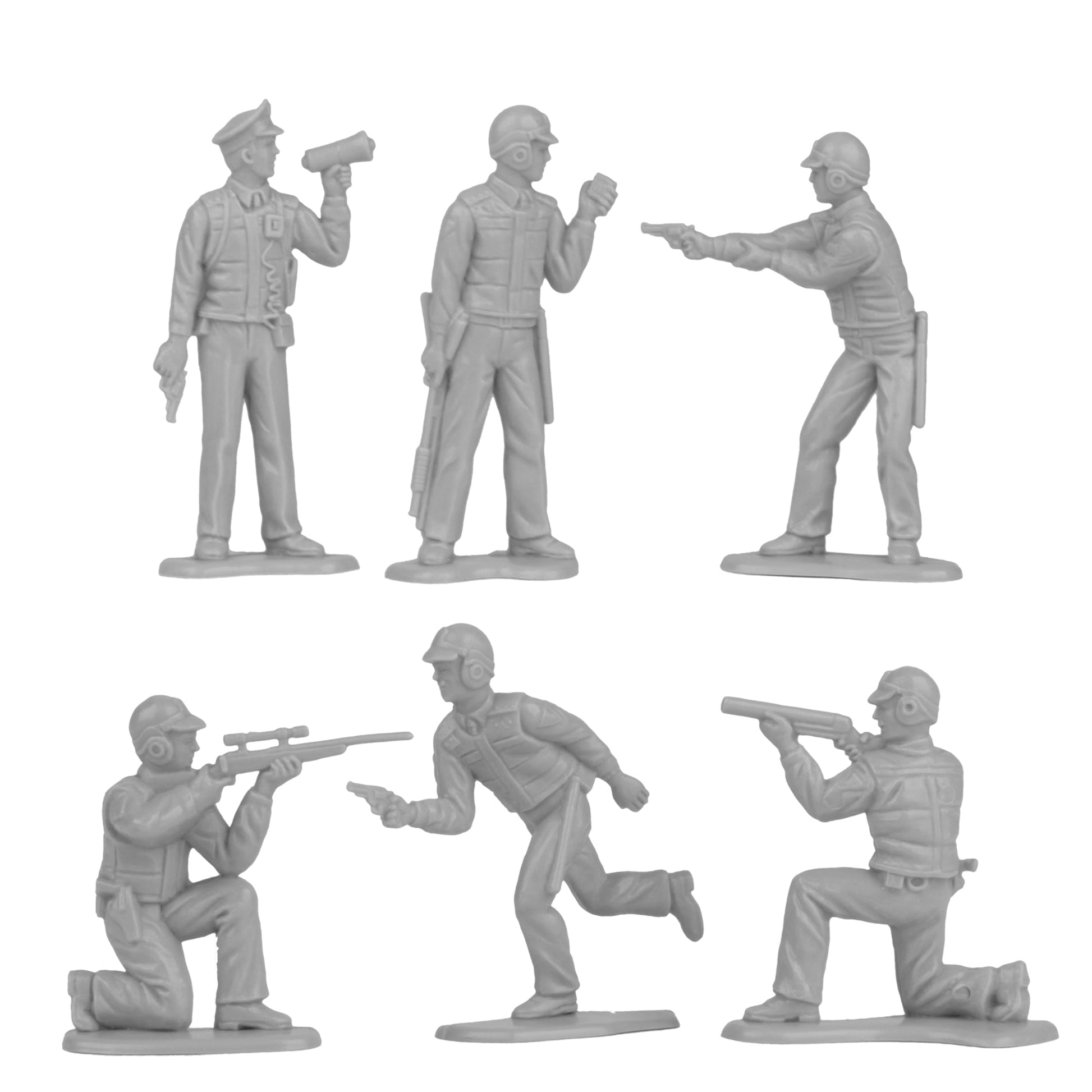 Tim Mee Toy SWAT Police Gray Figure Back Close Up