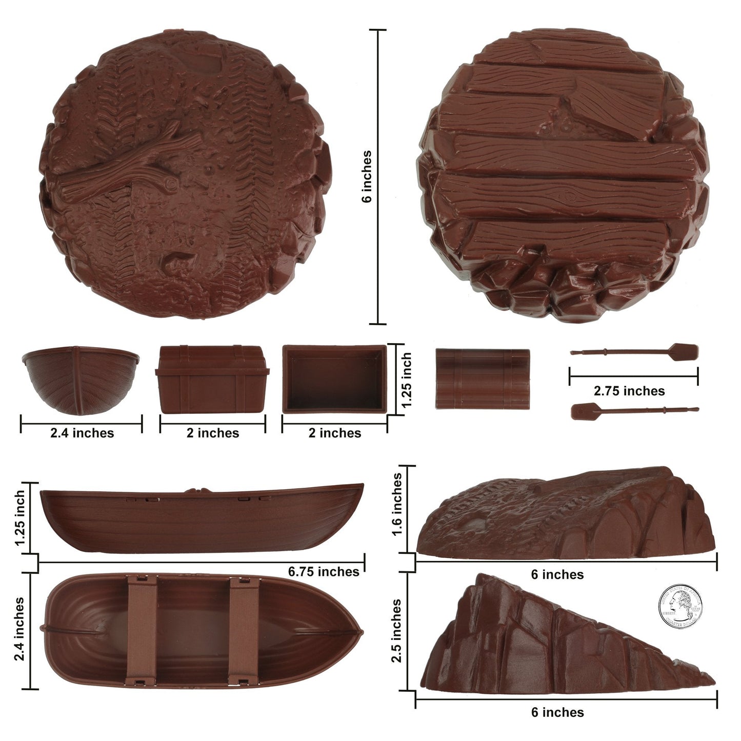Tim Mee Toy Terrain Set Brown Scale