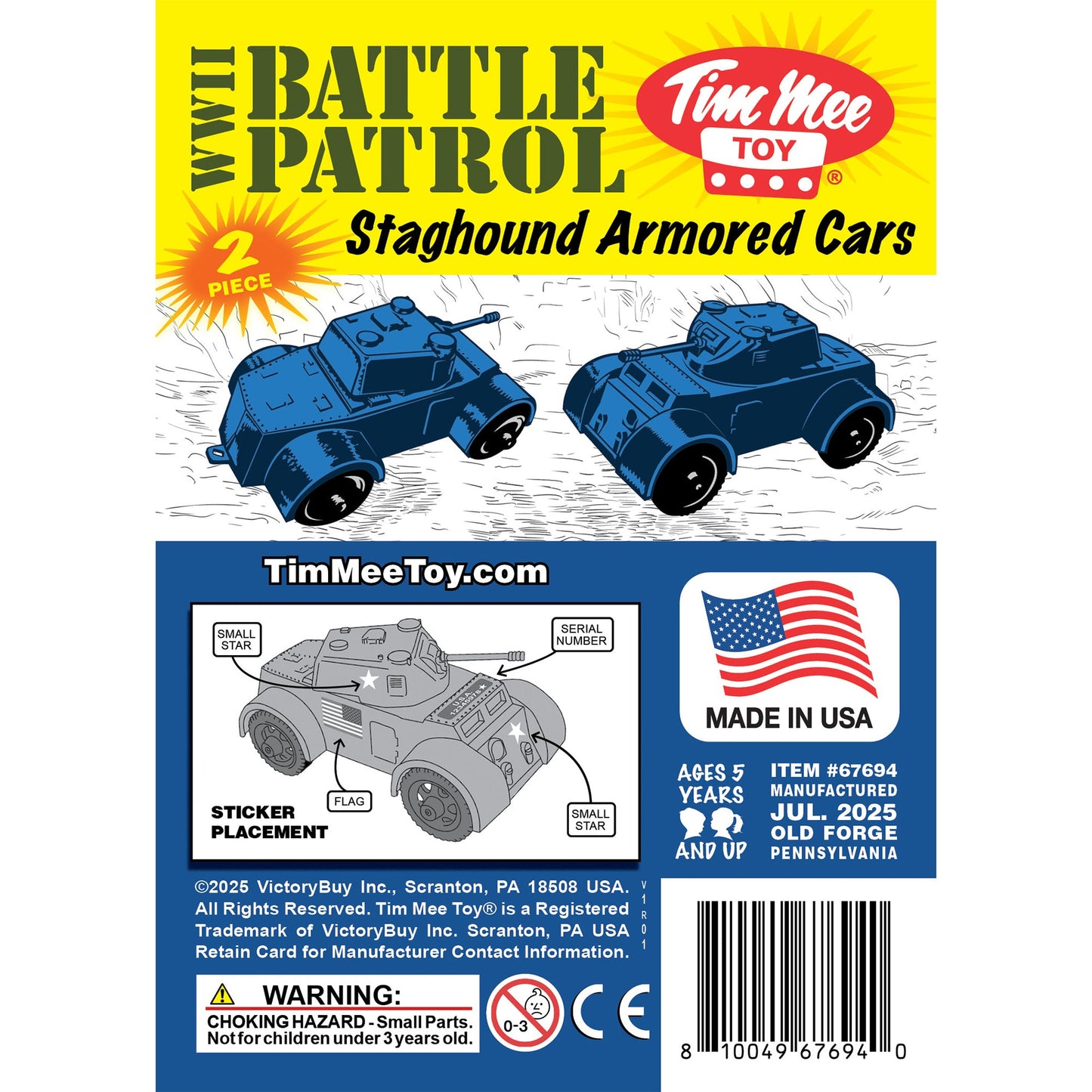 Tim Mee Toy Staghound Armored Cars Blue Insert Card Art