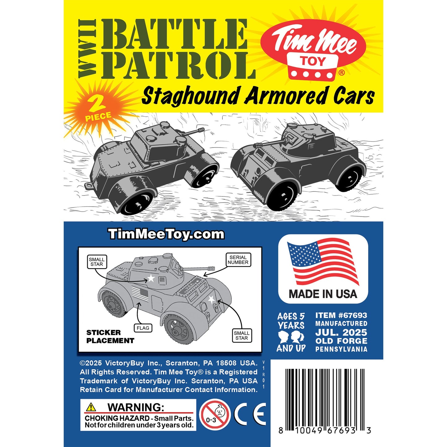 Tim Mee Toy Staghound Armored Cars Gray Insert Card Art
