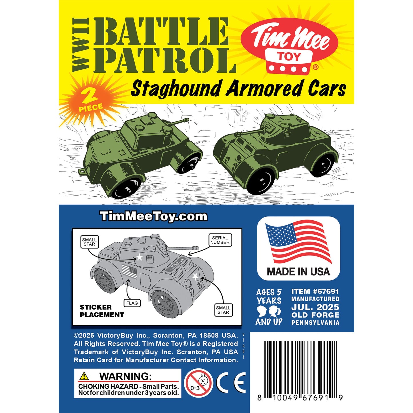 Tim Mee Toy Staghound Armored Cars OD Green Insert Card Art