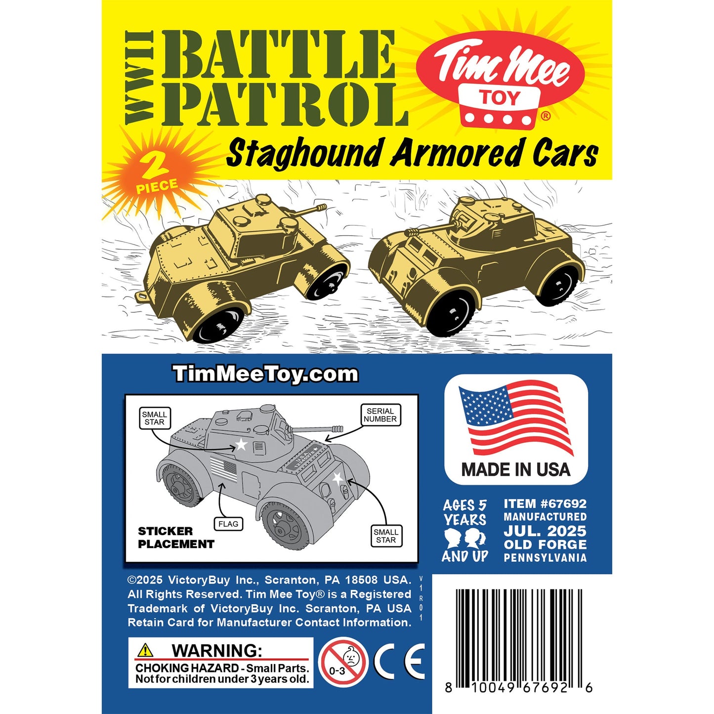 Tim Mee Toy Staghound Armored Cars Tan Insert Card Art