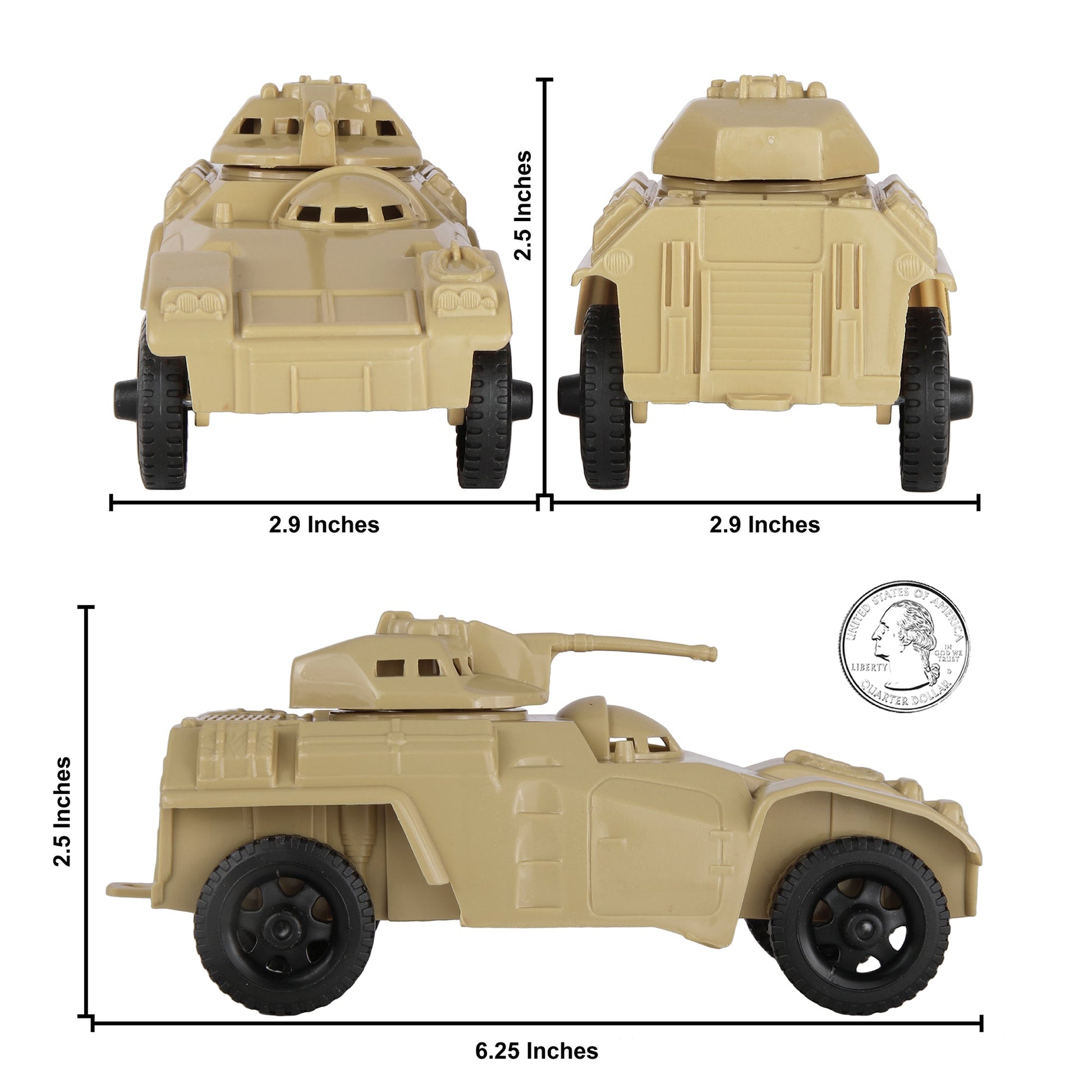 Tim Mee Toy Modern Armored Cars Tan Scale