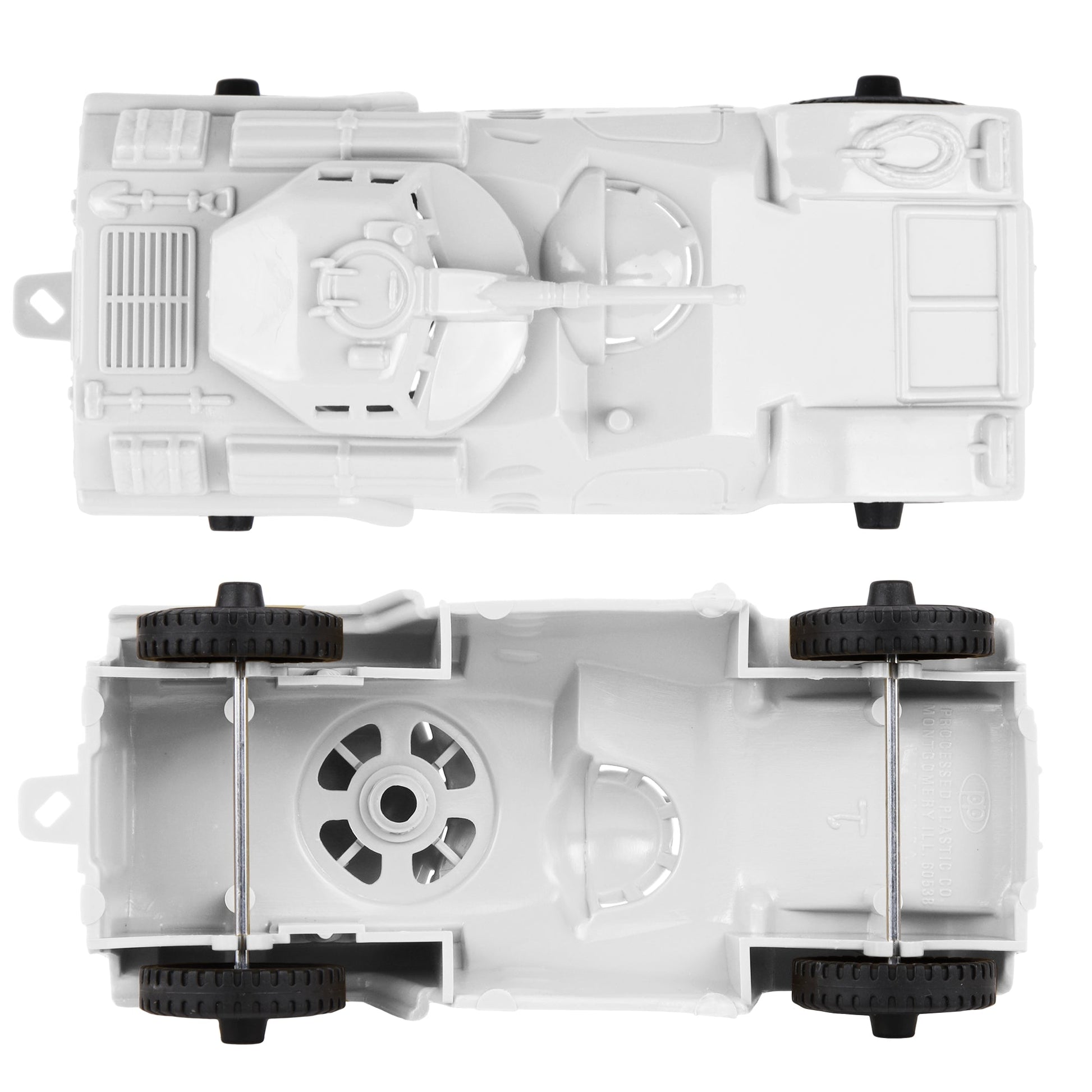 Tim Mee Toy Modern Armored Cars White Top and Bottom