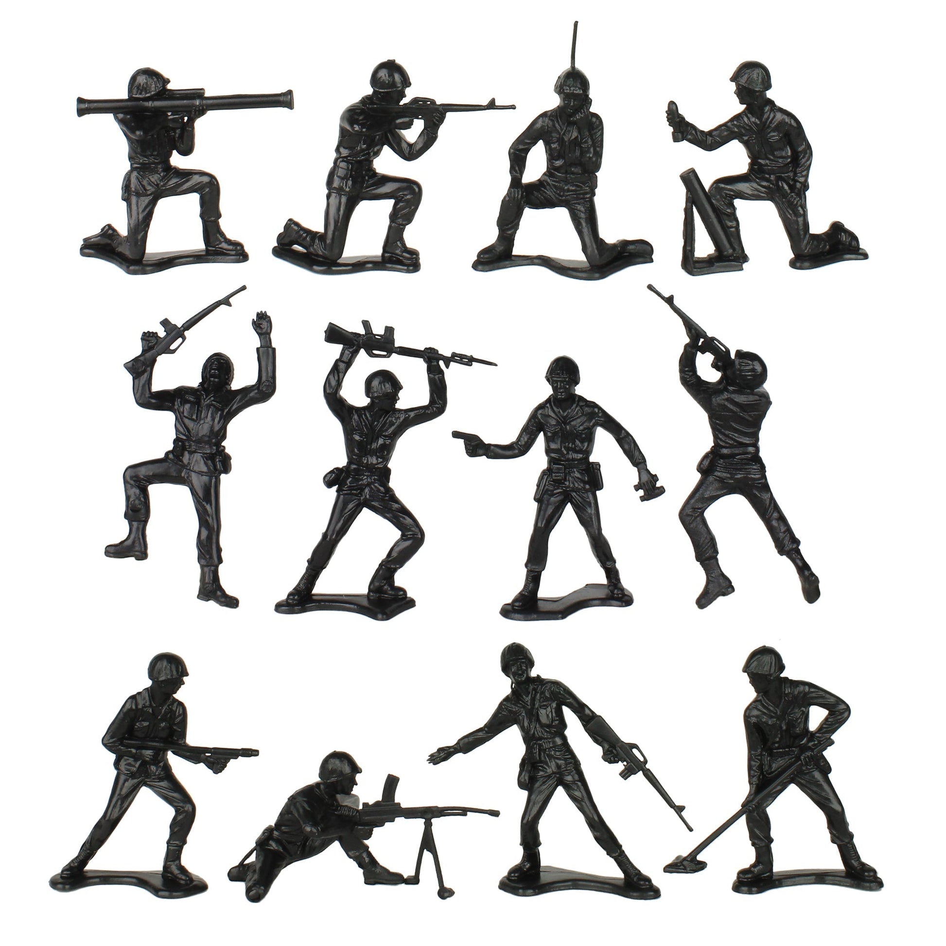 Tim Mee Toy Plastic Army Men Cold War Soldier Figures Black Close Up