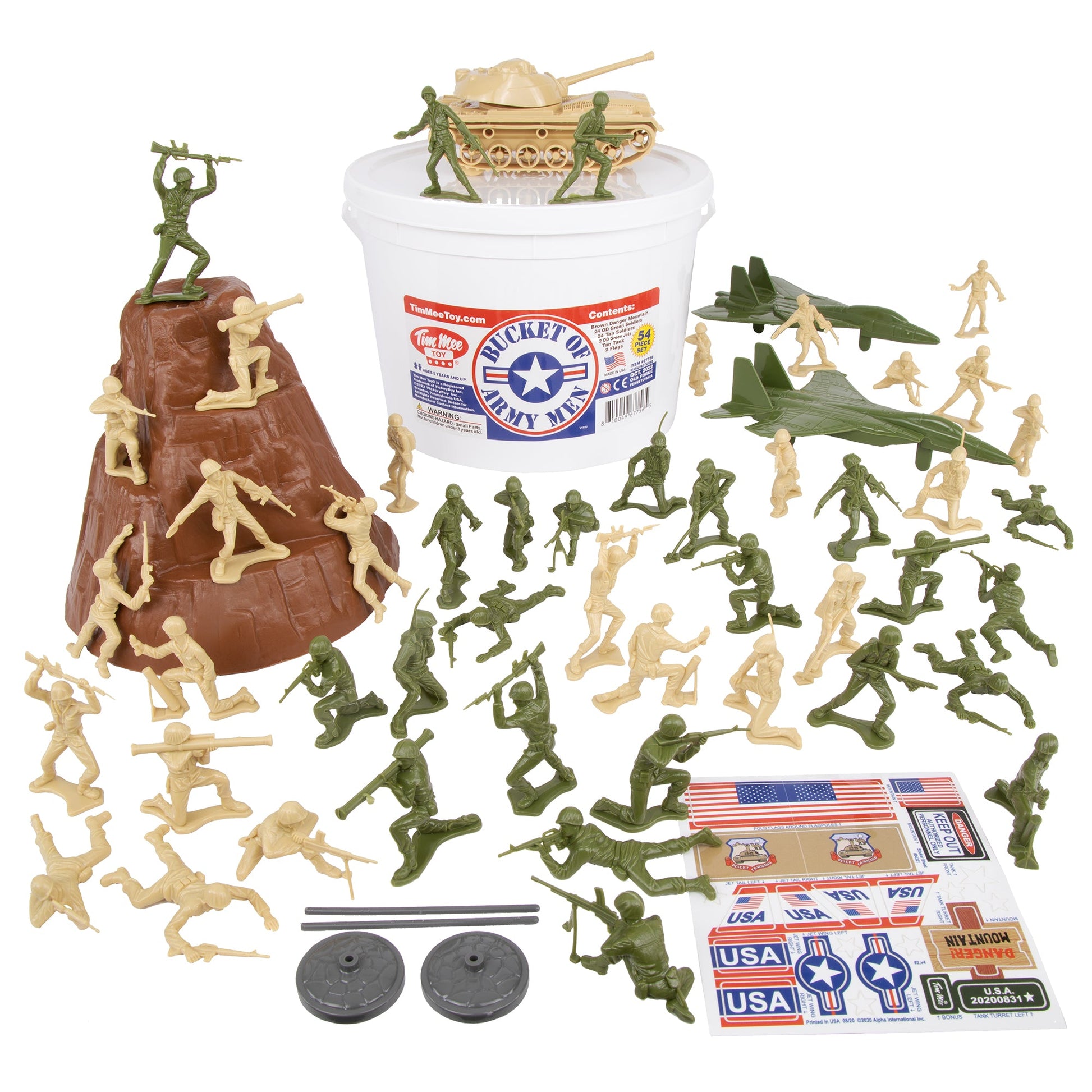 Tim Mee Toy Army Tan vs. OD Green Bucket Contents