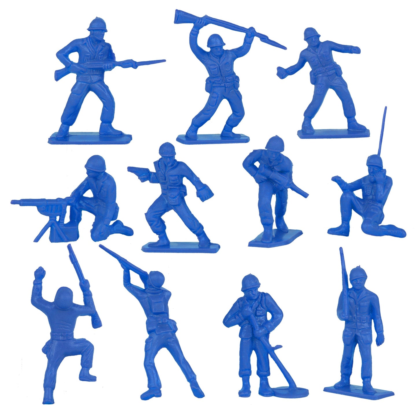 Tim Mee Toy WW2 Plastic Army Men DK Novelties Blue Close Up View