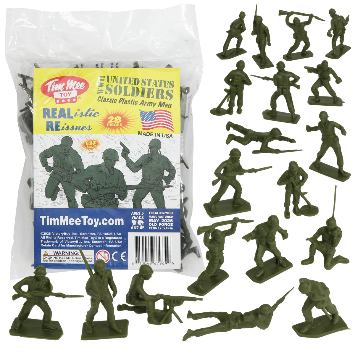 Tim Mee Toy WW2 Plastic Army Men DK Novelties Olive Green Main Image
