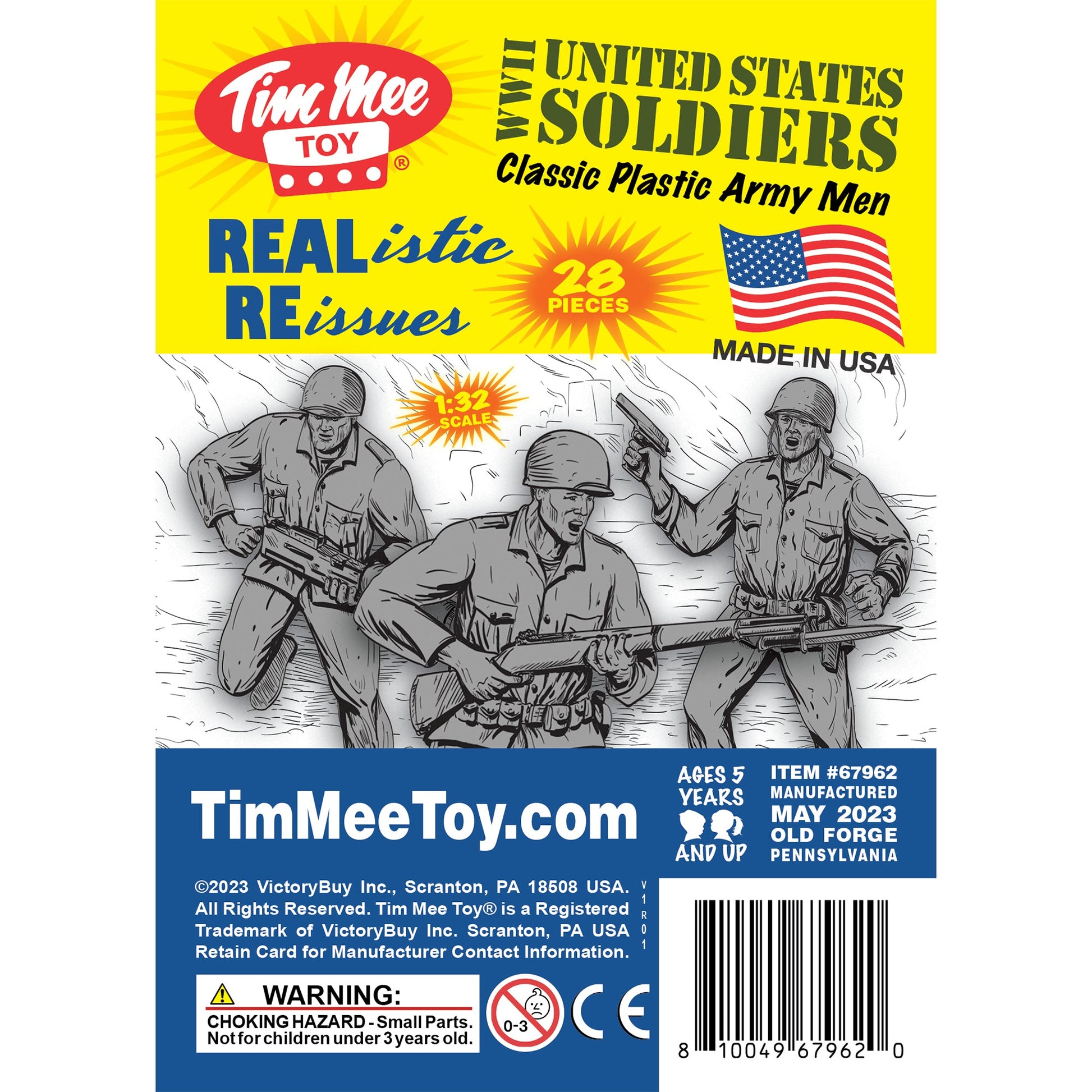Tim Mee Toy WW2 Plastic Army Men DK Novelties Gray Insert Art