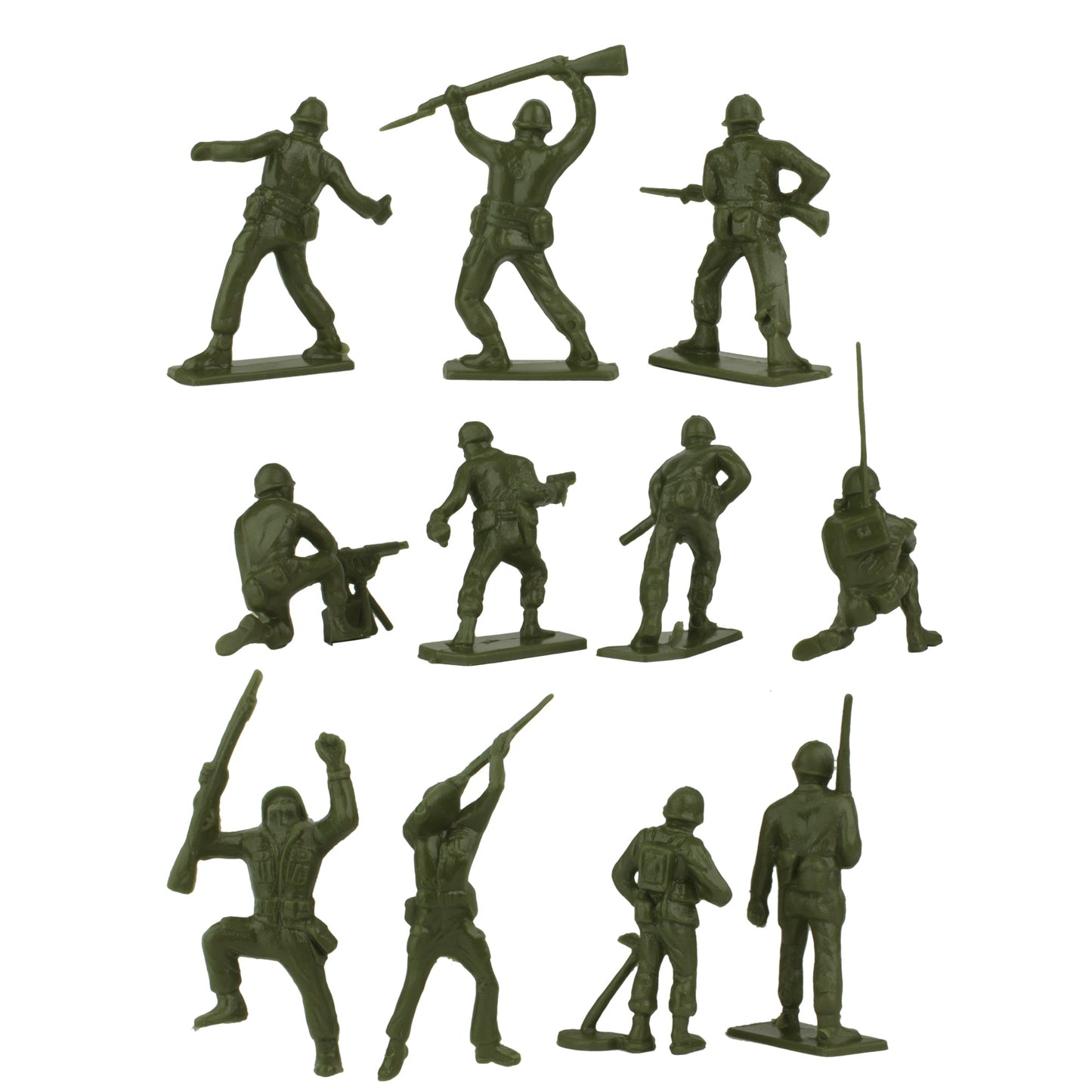 Tim Mee Toy WW2 Plastic Army Men DK Novelties Olive Green Close Up Back View