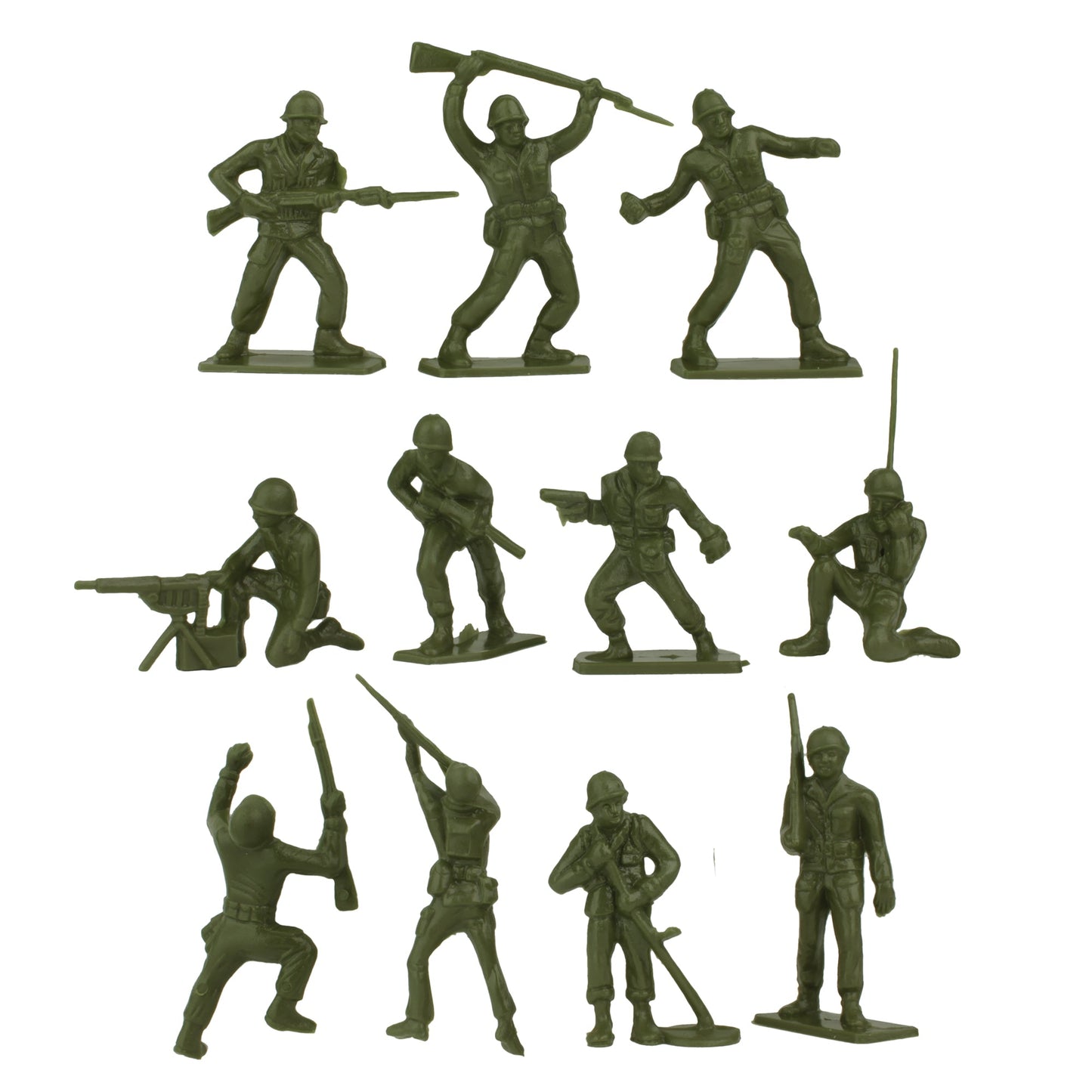 Tim Mee Toy WW2 Plastic Army Men DK Novelties Olive Green Close Up View
