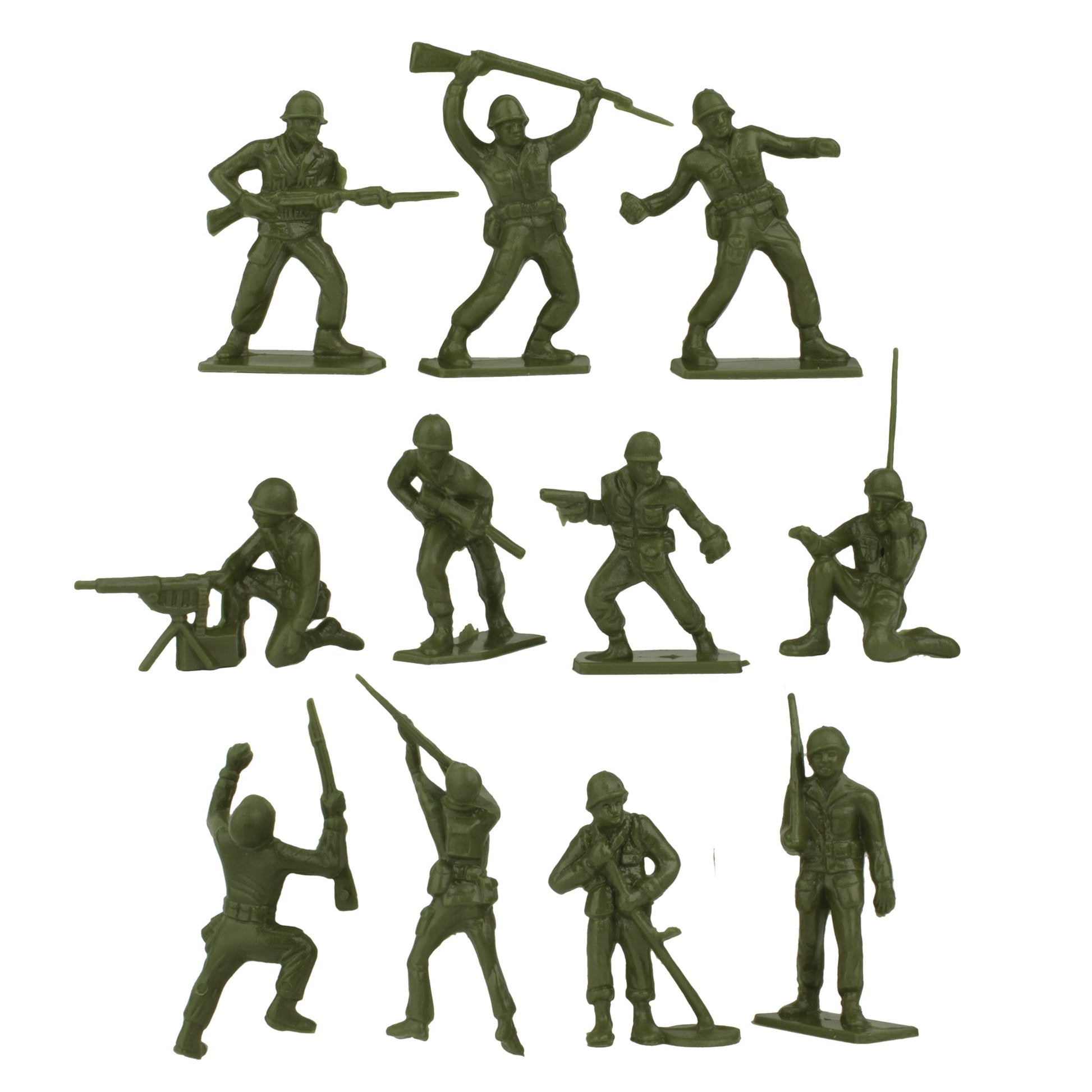 Tim Mee Toy WW2 Plastic Army Men DK Novelties Olive Green Close Up View