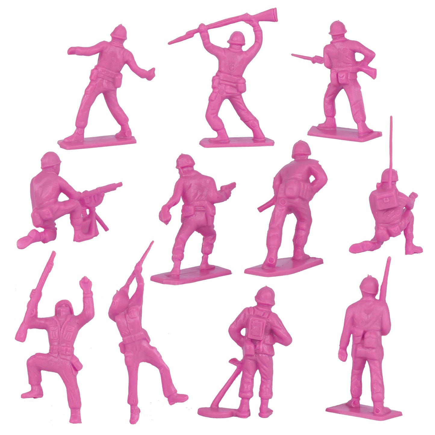 Tim Mee Toy WW2 Plastic Army Men DK Novelties Pink Close Up Back View