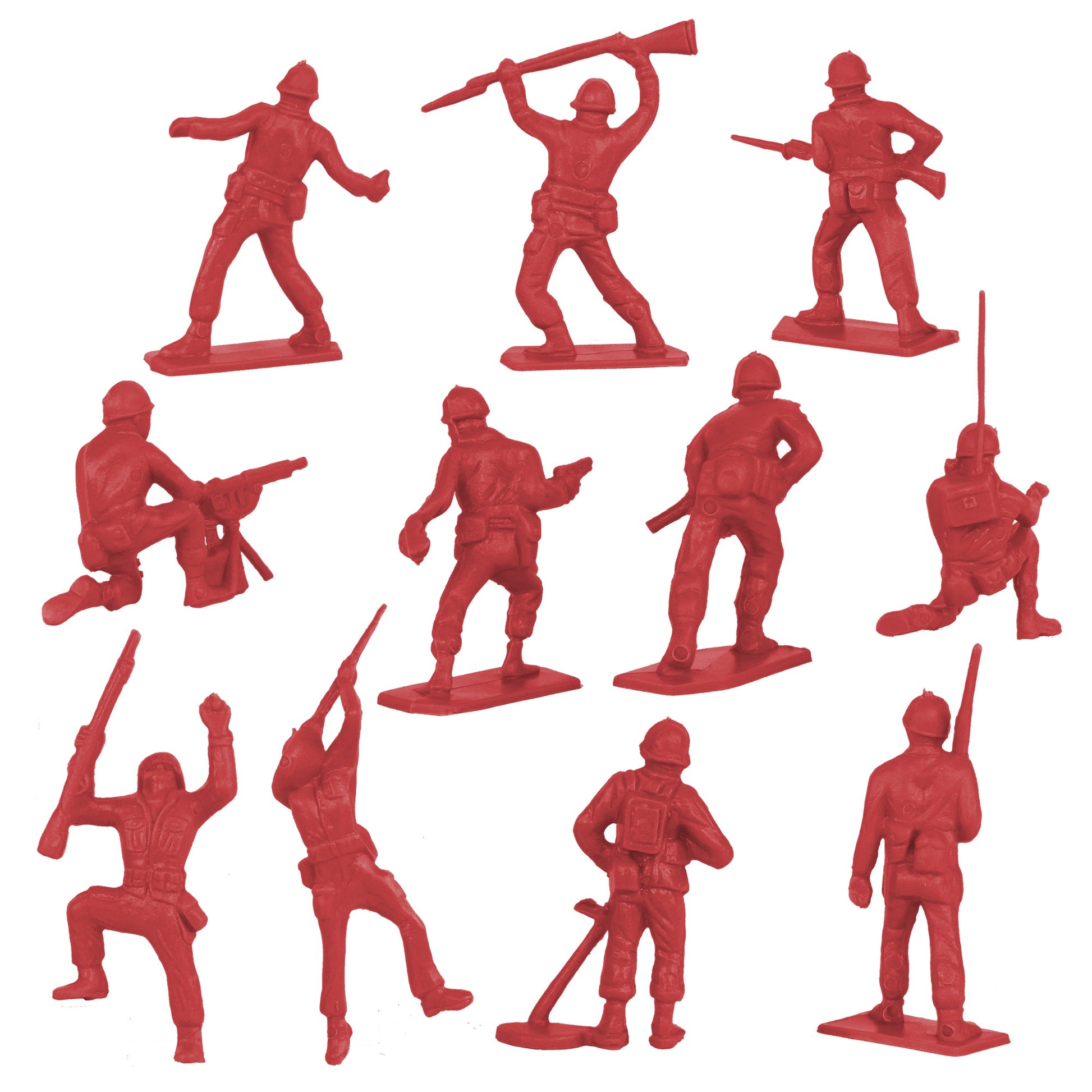 Tim Mee Toy WW2 Plastic Army Men DK Novelties Red Close Up Back View