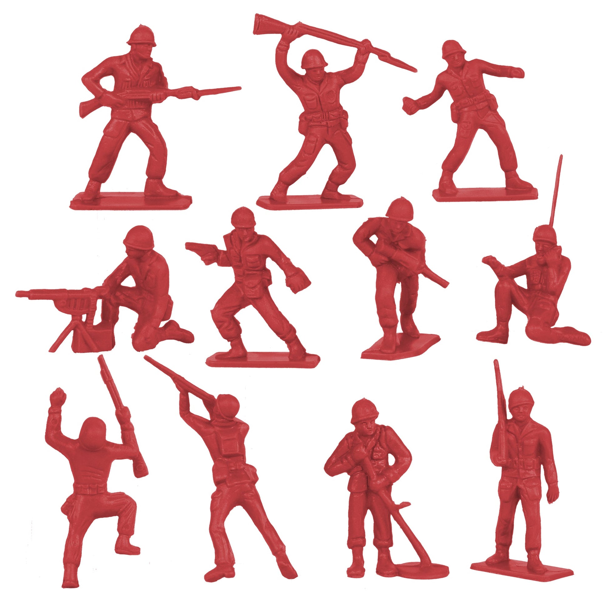 Tim Mee Toy WW2 Plastic Army Men DK Novelties Red Close Up View