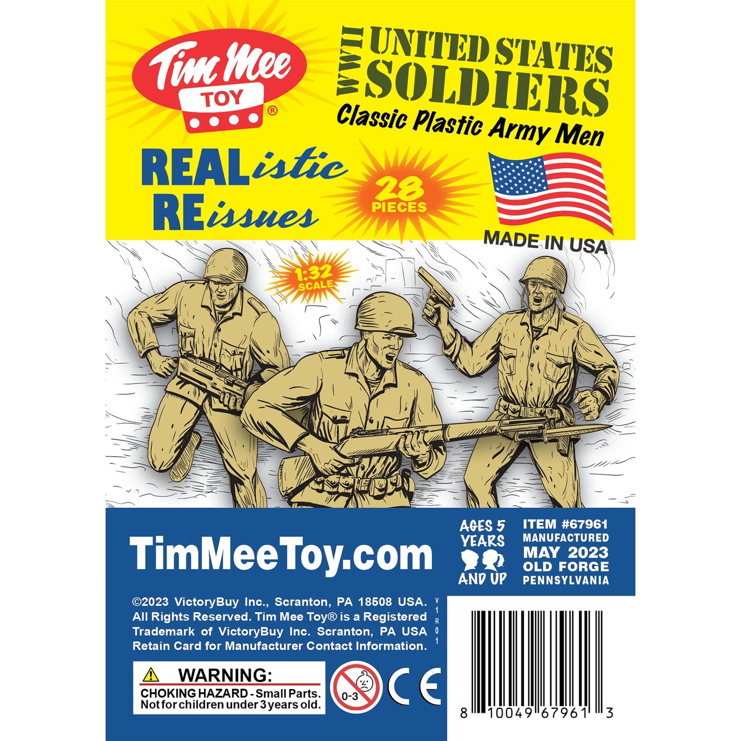 Tim Mee Toy WW2 Plastic Army Men DK Novelties Tan Insert Art