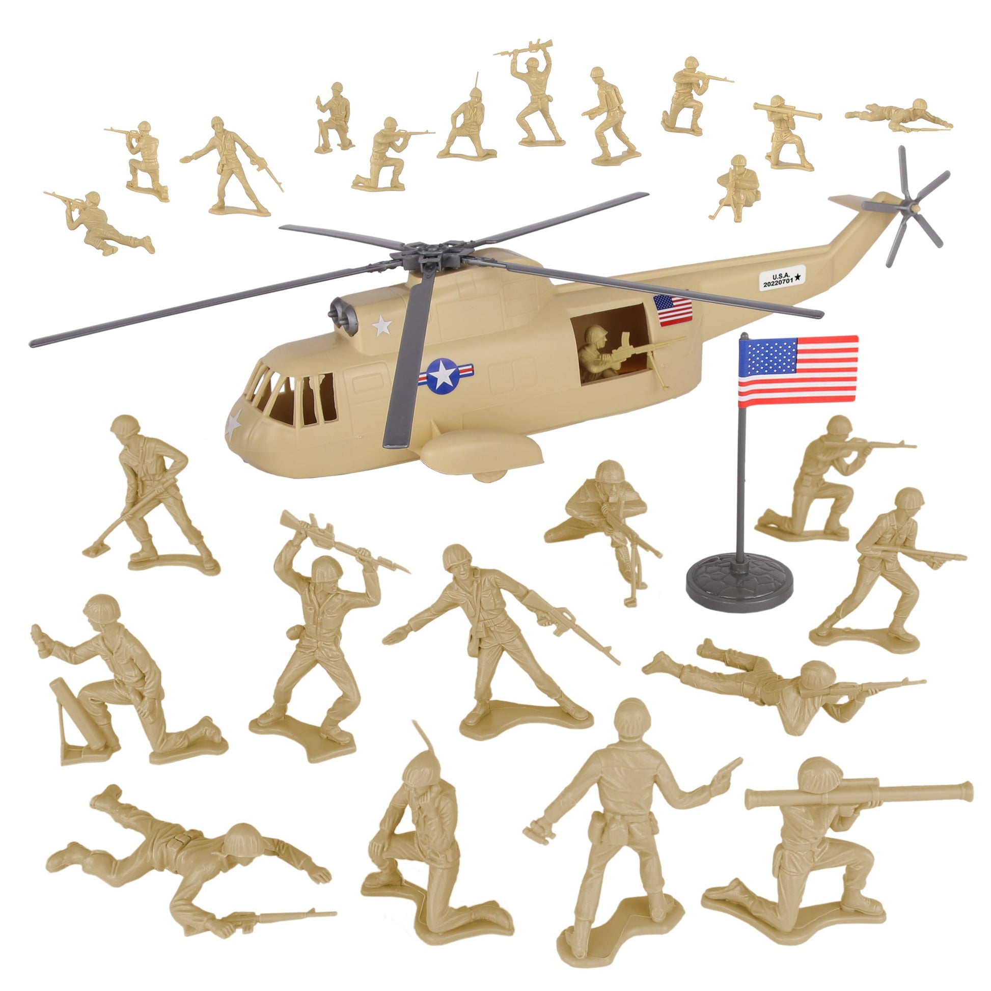 Tim Mee Toy Army Medical Sea King Rescue Helicopter Tan Scale