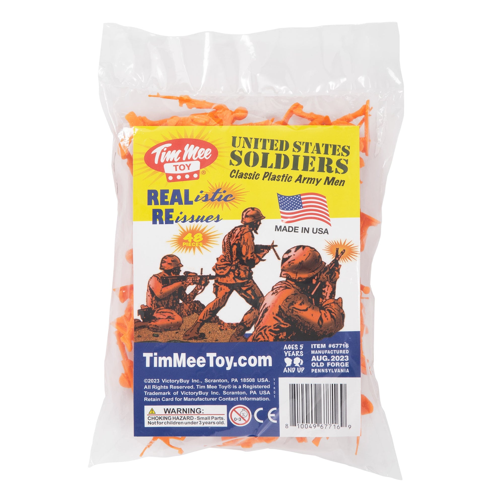 Tim Mee Toy Orange Plastic Army Men Soldier Figures Package