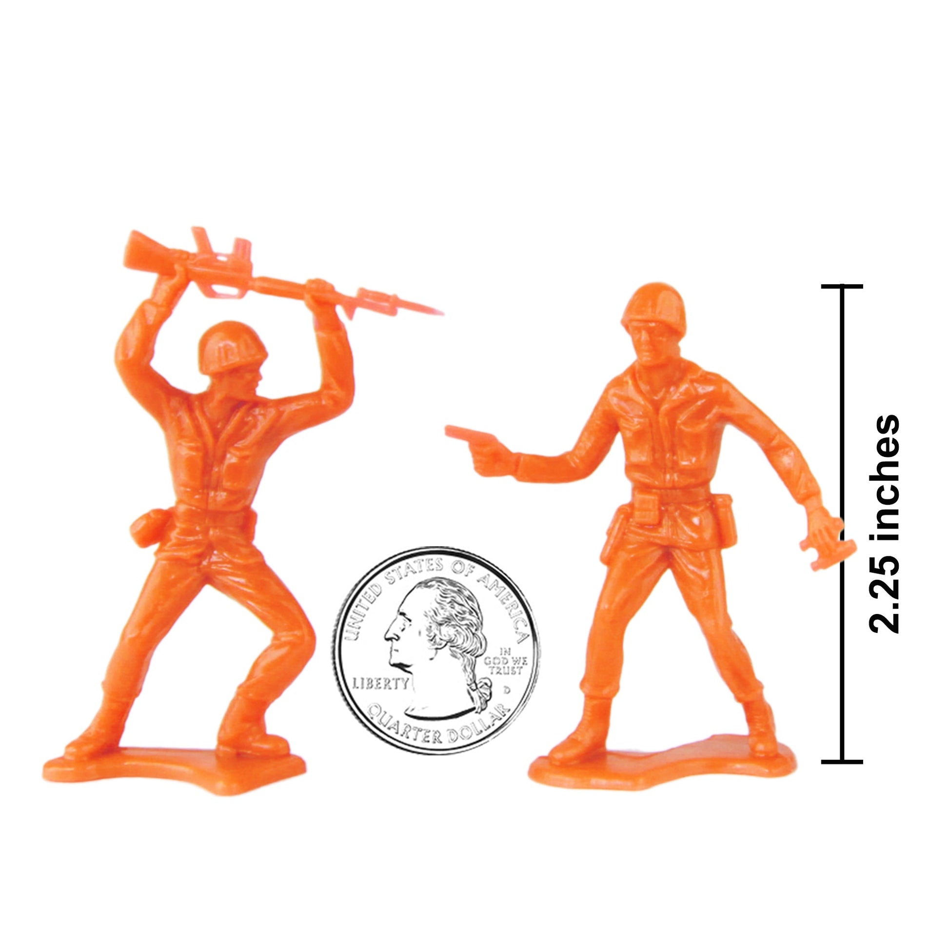 Tim Mee Toy Orange Plastic Army Men Soldier Figures Scale