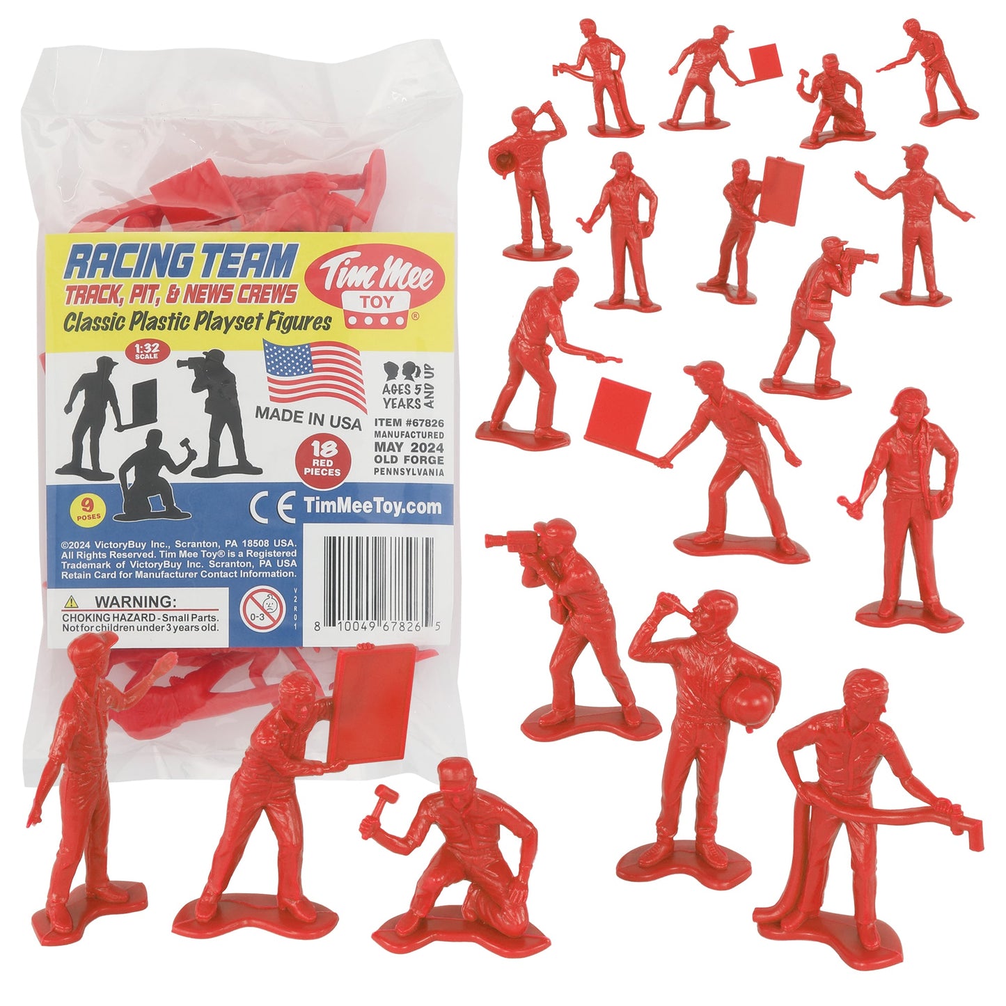 Tim Mee Toy Military Mechanics and Media Plastic Toy Soldiers Red Color Main Image