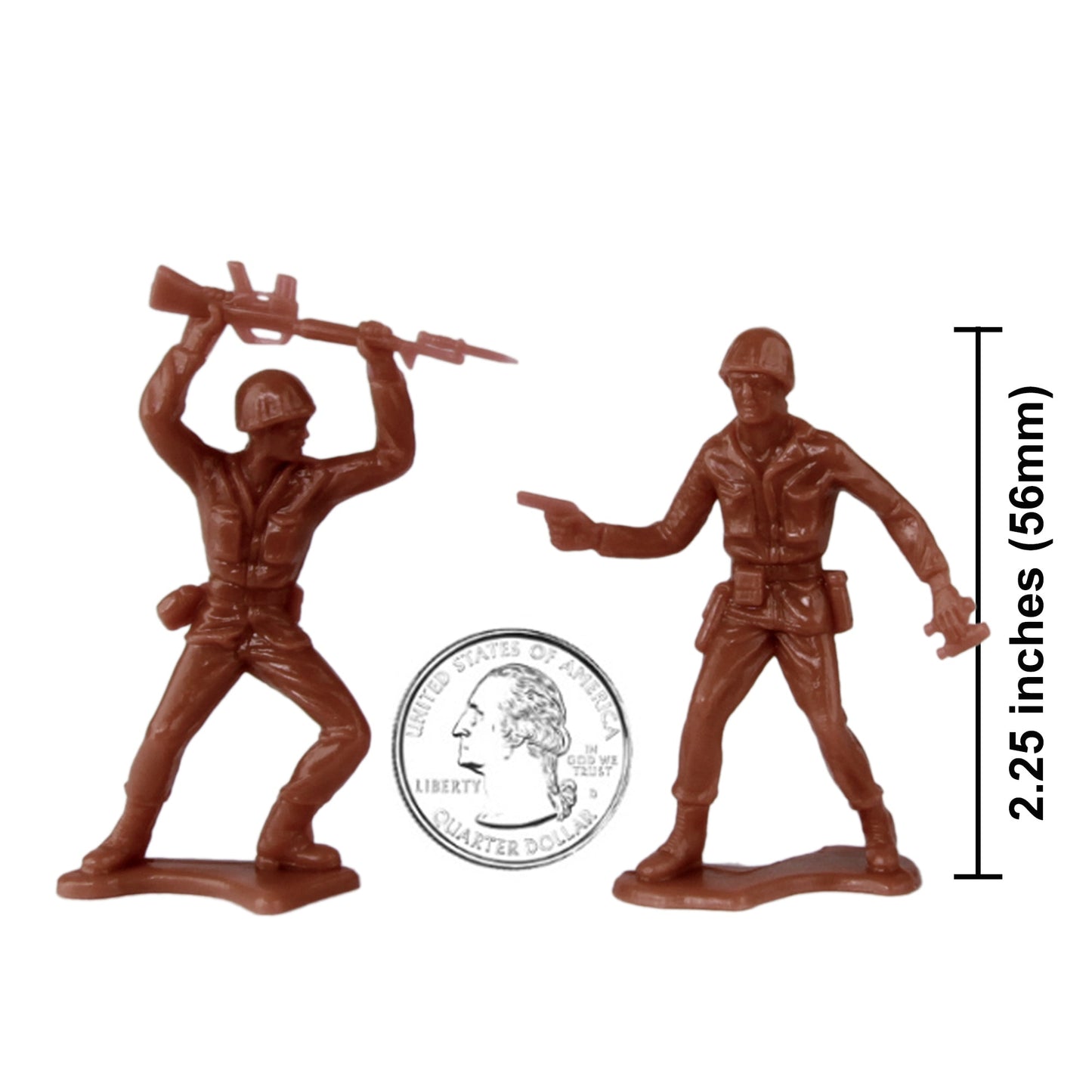  Tim Mee Toy Plastic Army Men Rust Brown Soldier Figures Scale