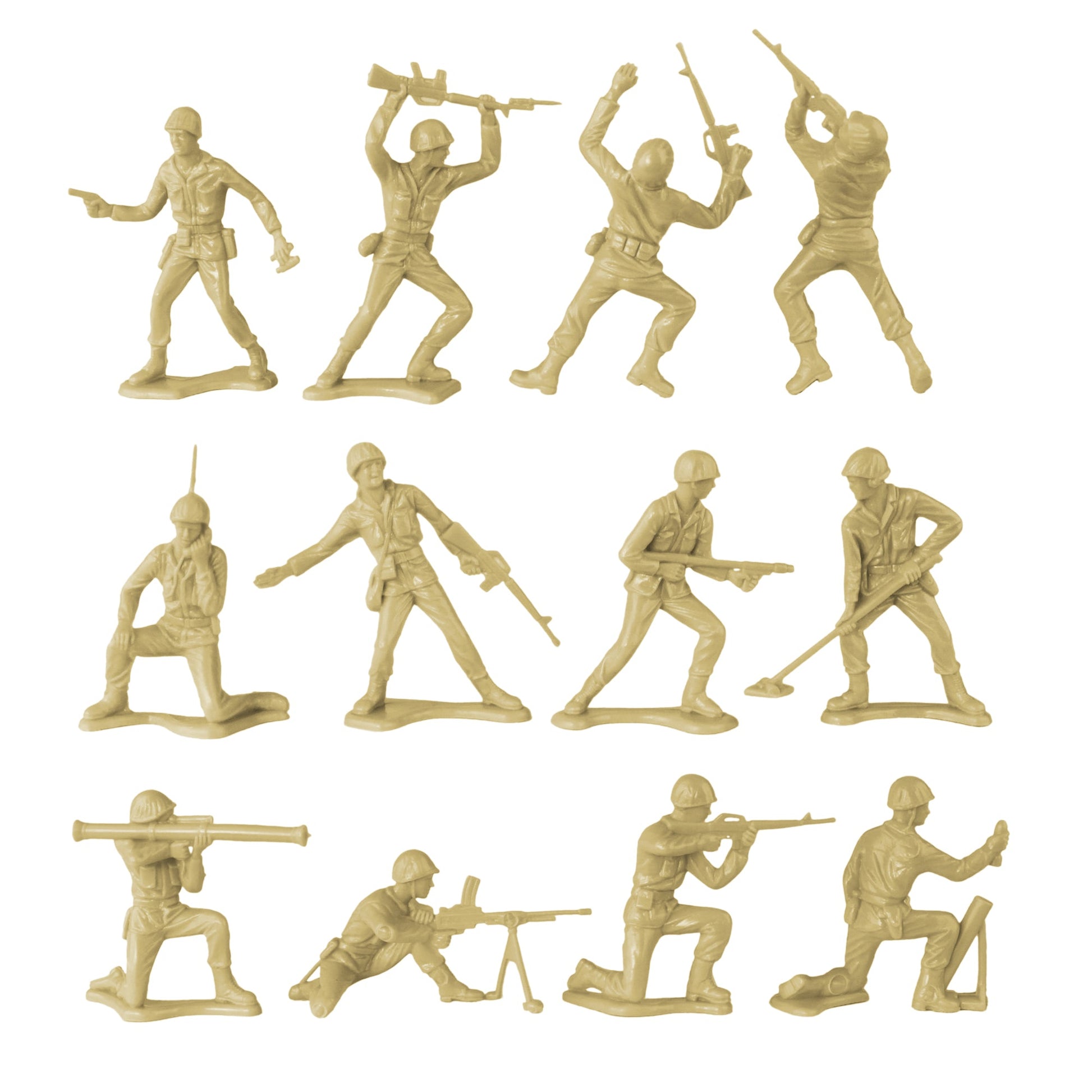 Tim Mee Toy Army Tan Soldier Figures Close Up 